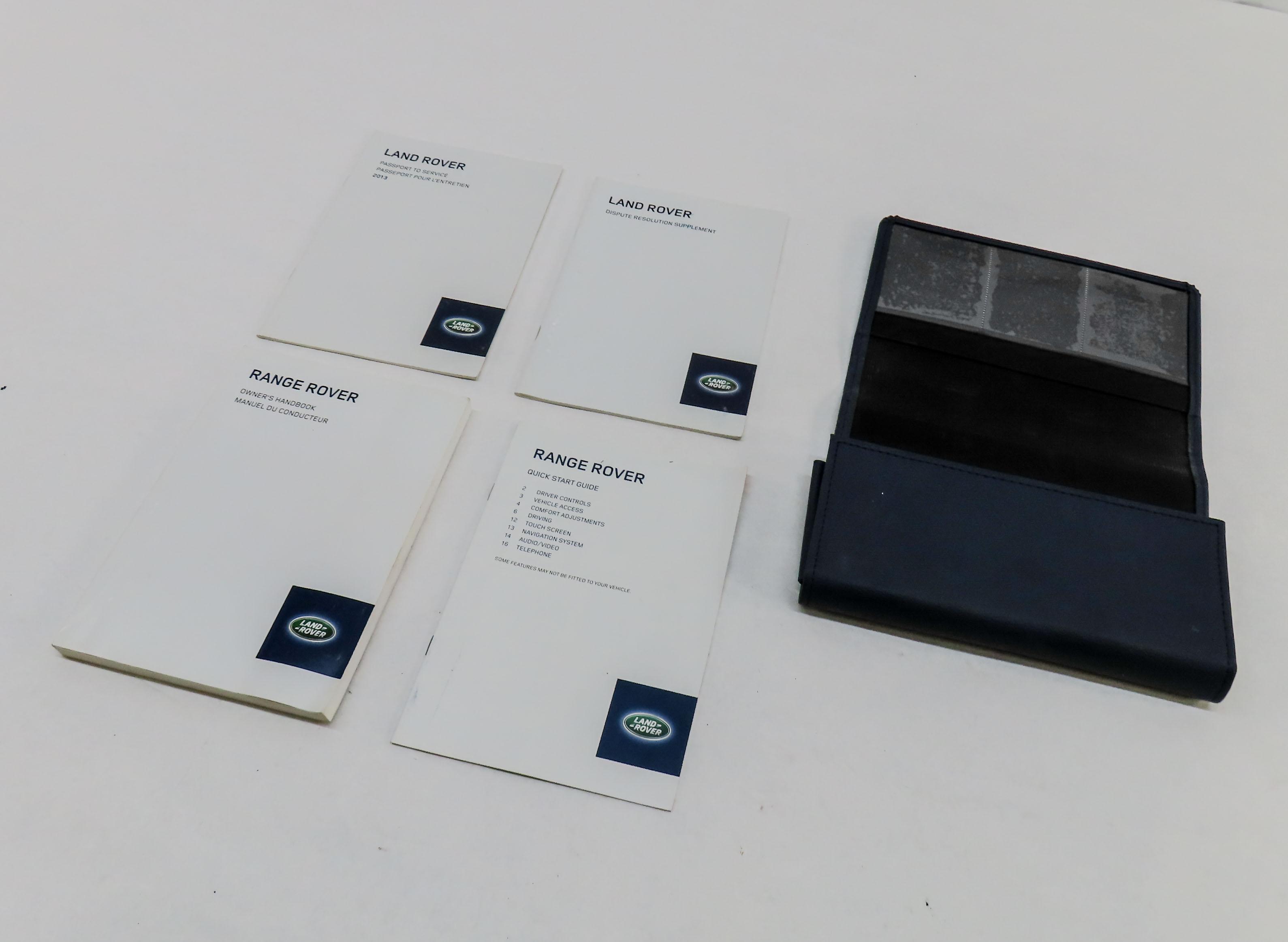 2013 LAND RANGE ROVER (L405) OWNERS MANUAL BOOKLET SET 4 w/ CARRYING CASE — exact item pictured