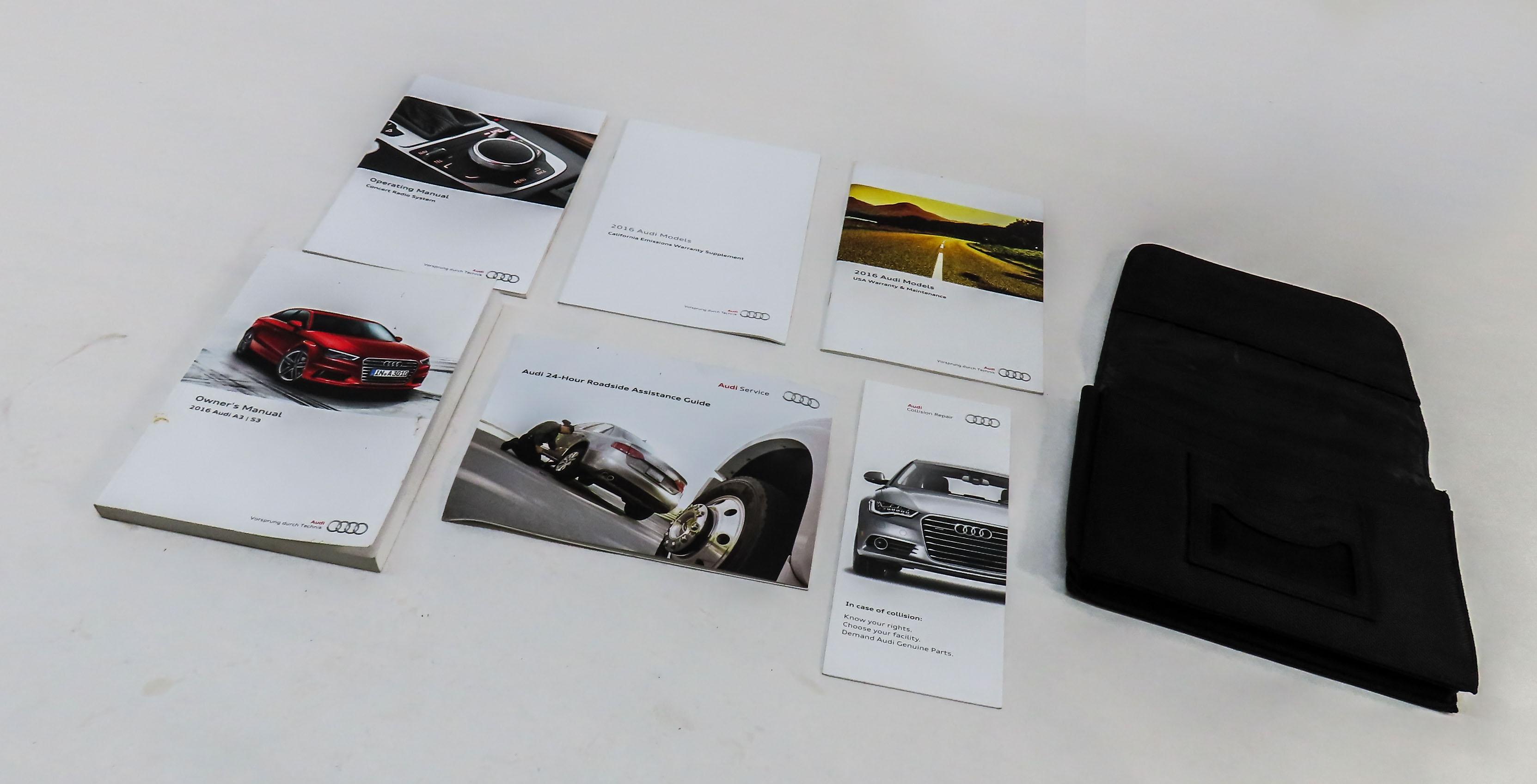 2016 AUDI A3 (8V) OWNERS MANUAL BOOKLET SET 6 w/ CARRYING CASE — exact item pictured