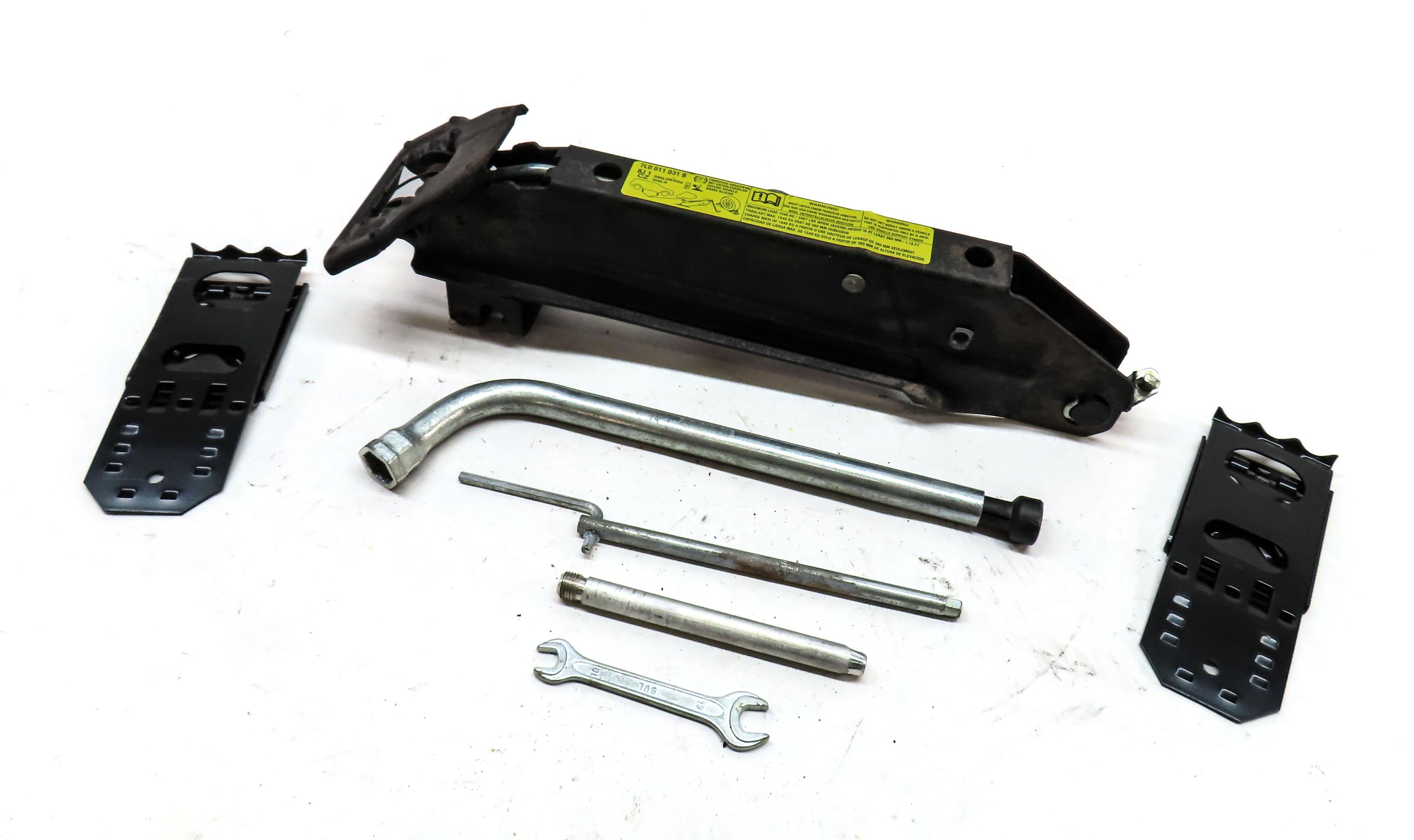 2003-2010 PORSCHE CAYENNE (955) SCISSOR JACK HANDLE LUG WRENCH CHOCK TOOL KIT — exact item pictured