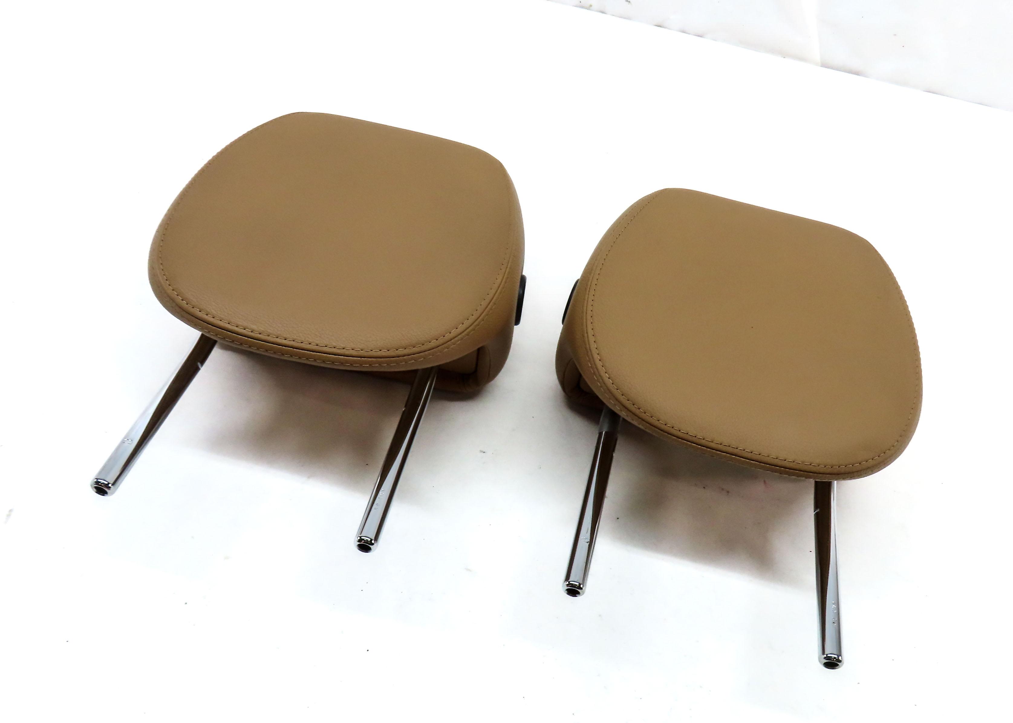 2005-2010 PORSCHE CAYENNE (955 957) FRONT LEFT & RIGHT SEAT HEADREST SET (BEIGE) — exact item pictured