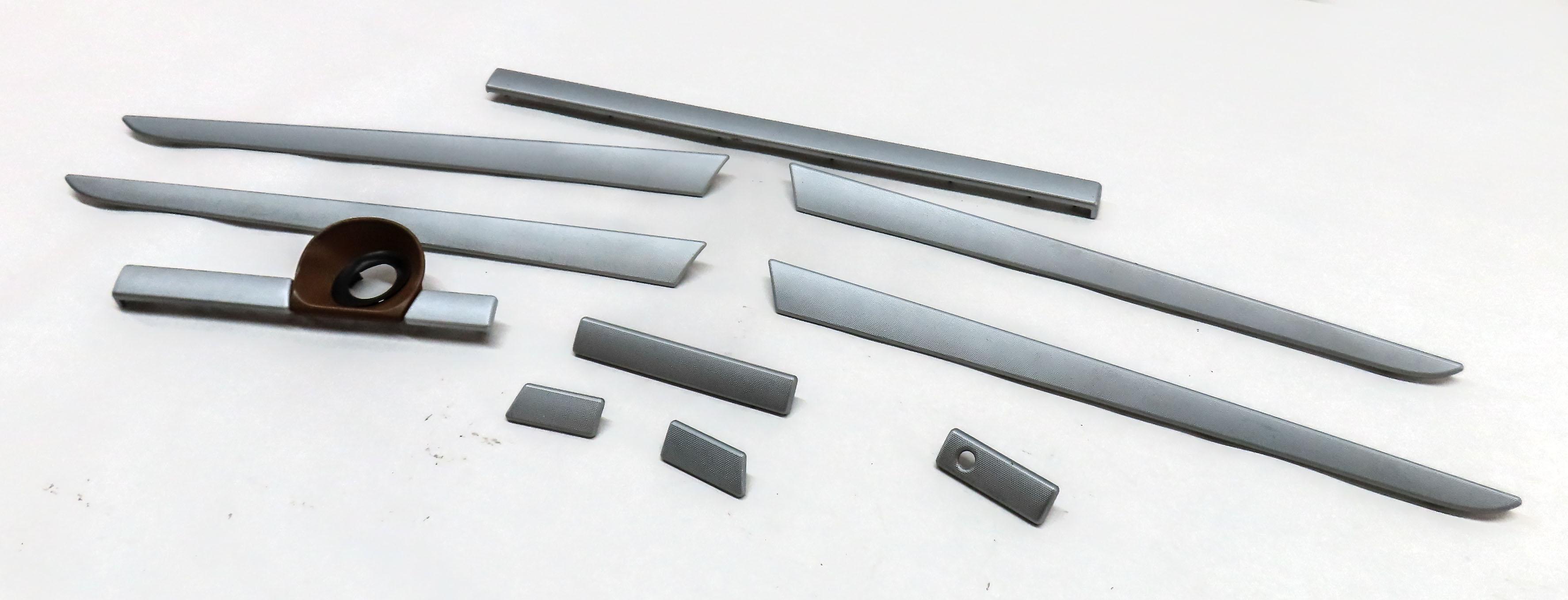 2009 PORSCHE CAYENNE 957 FRONT REAR LEFT RIGHT DOOR DASH CONSOLE SILVER TRIM SET — exact item pictured