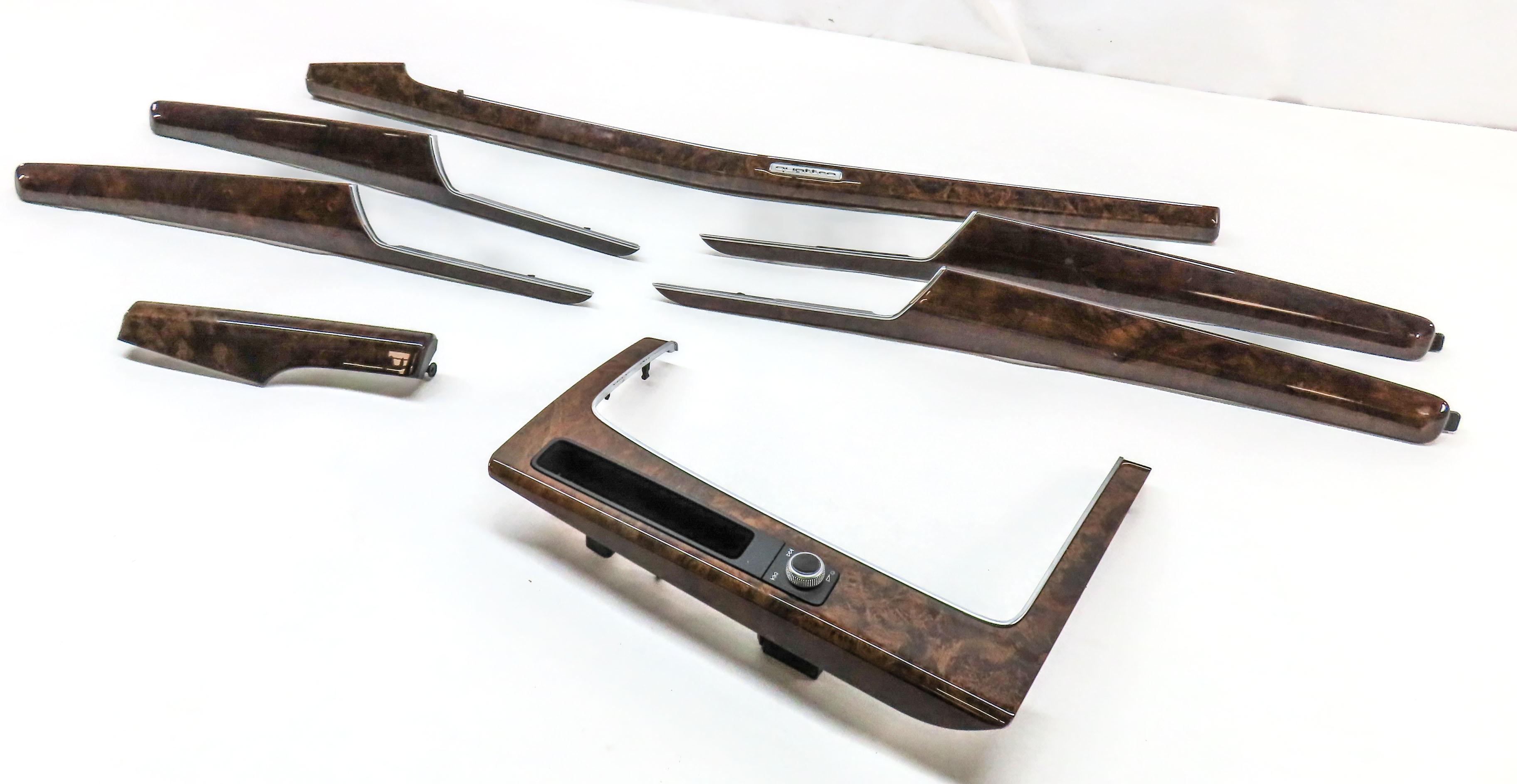 2018 AUDI Q5 FY 80A FRONT REAR LEFT RIGHT VELVET BROWN BURR WALNUT WOOD TRIM SET — exact item pictured