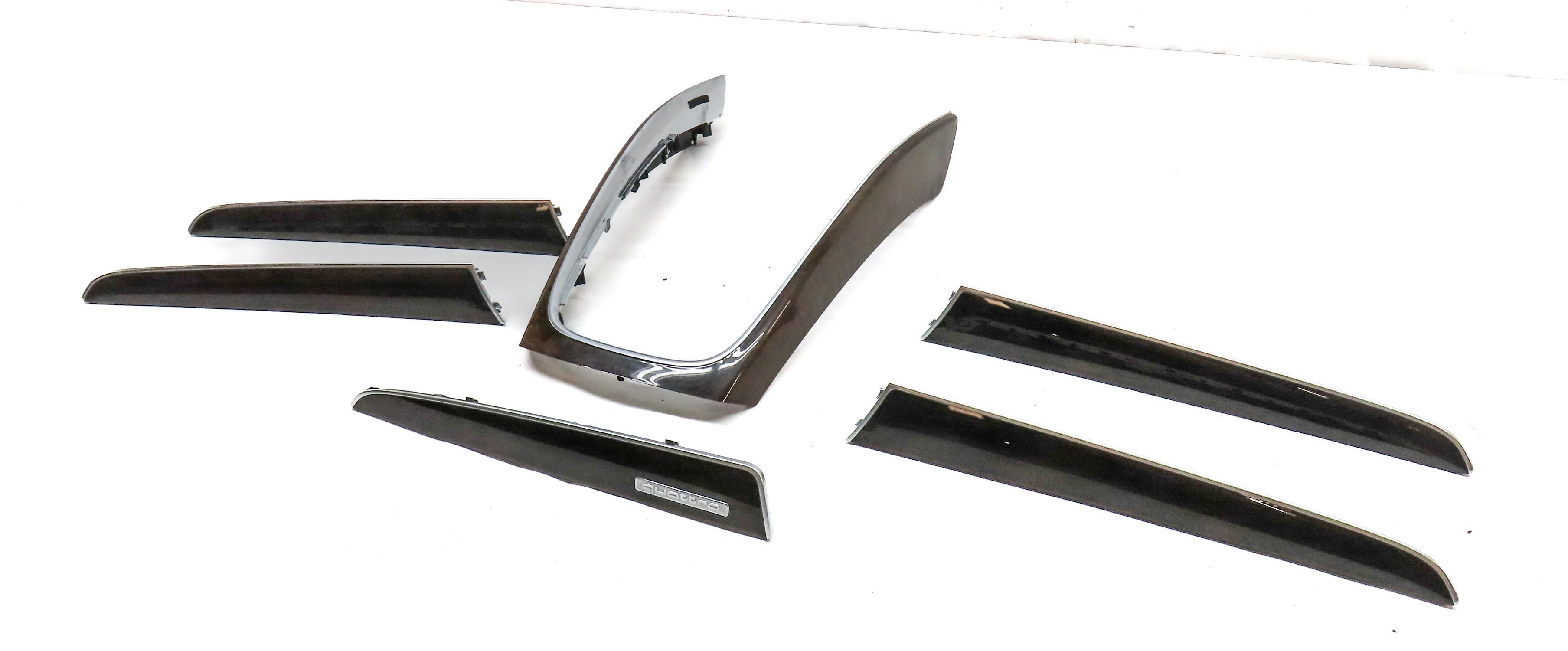2013 AUDI Q5 B8 8R FRONT REAR DOOR DASH CONSOLE BROWN BURR WALNUT WOOD TRIM SET6 — exact item pictured