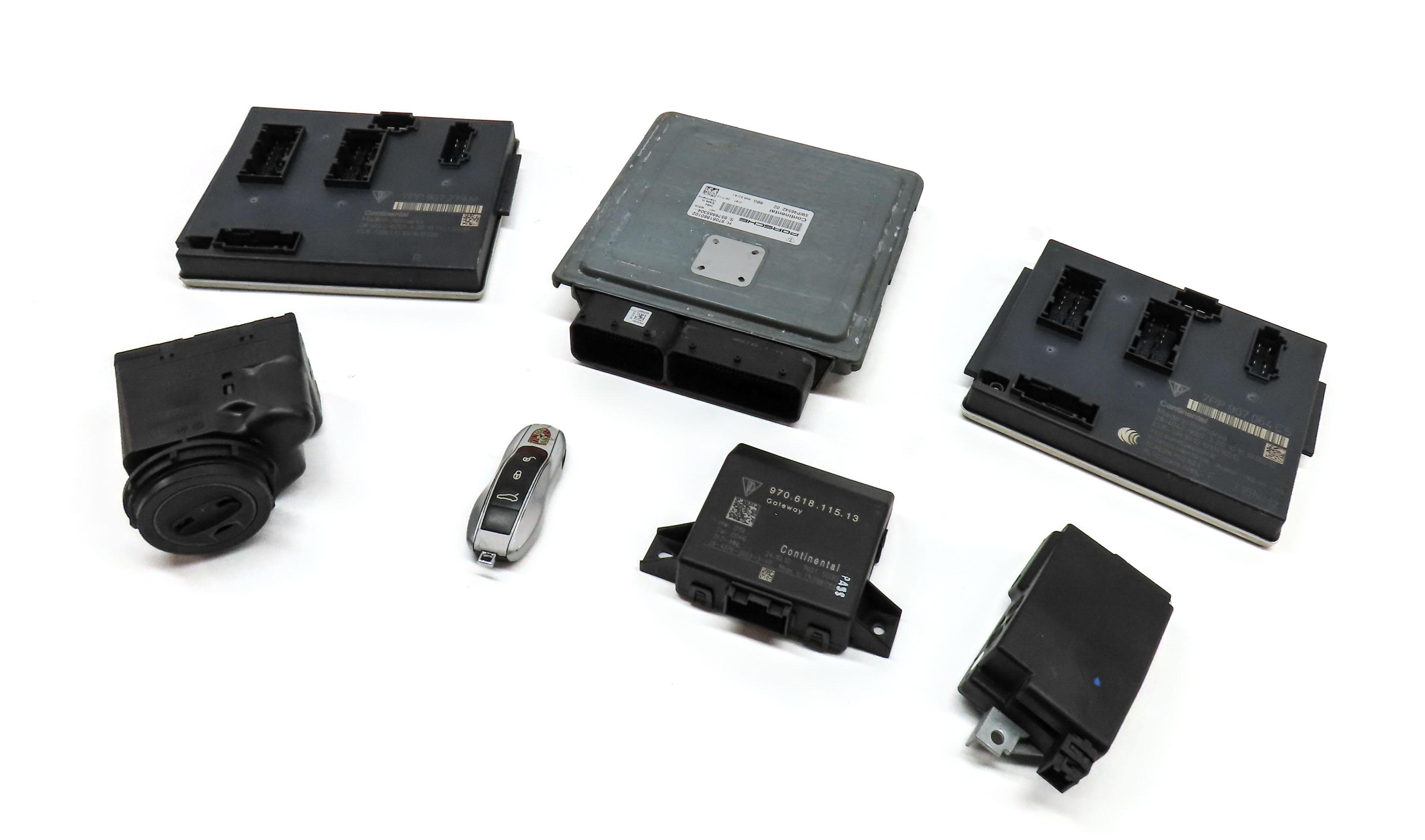 2011 PORSCHE PANAMERA 970 4.8L M48 NON-TURBO BODY ECM LOCK ENGINE MODULE KEY SET — exact item pictured