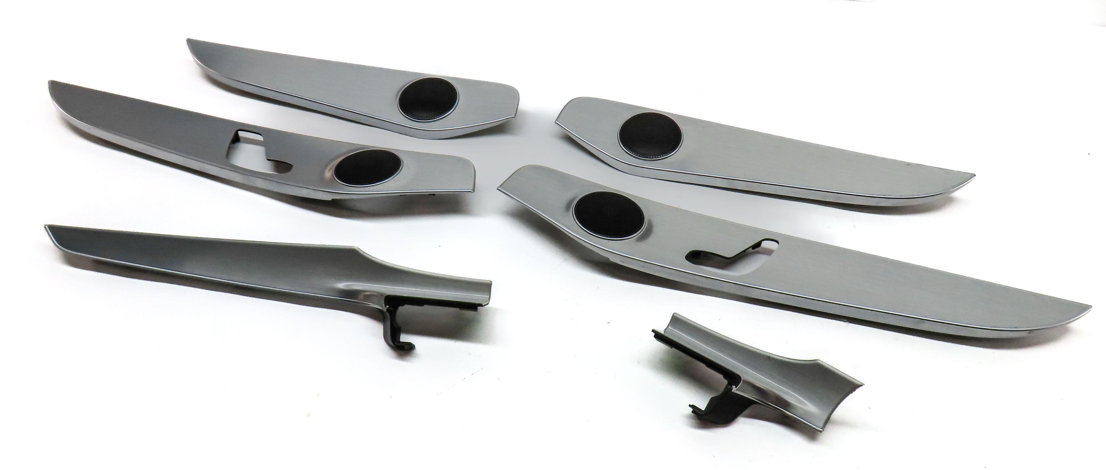 2015 MERCEDES C300 SEDAN (W205) FRONT REAR DASH DOOR BRUSHED ALUMINUM TRIM SET 6 — exact item pictured