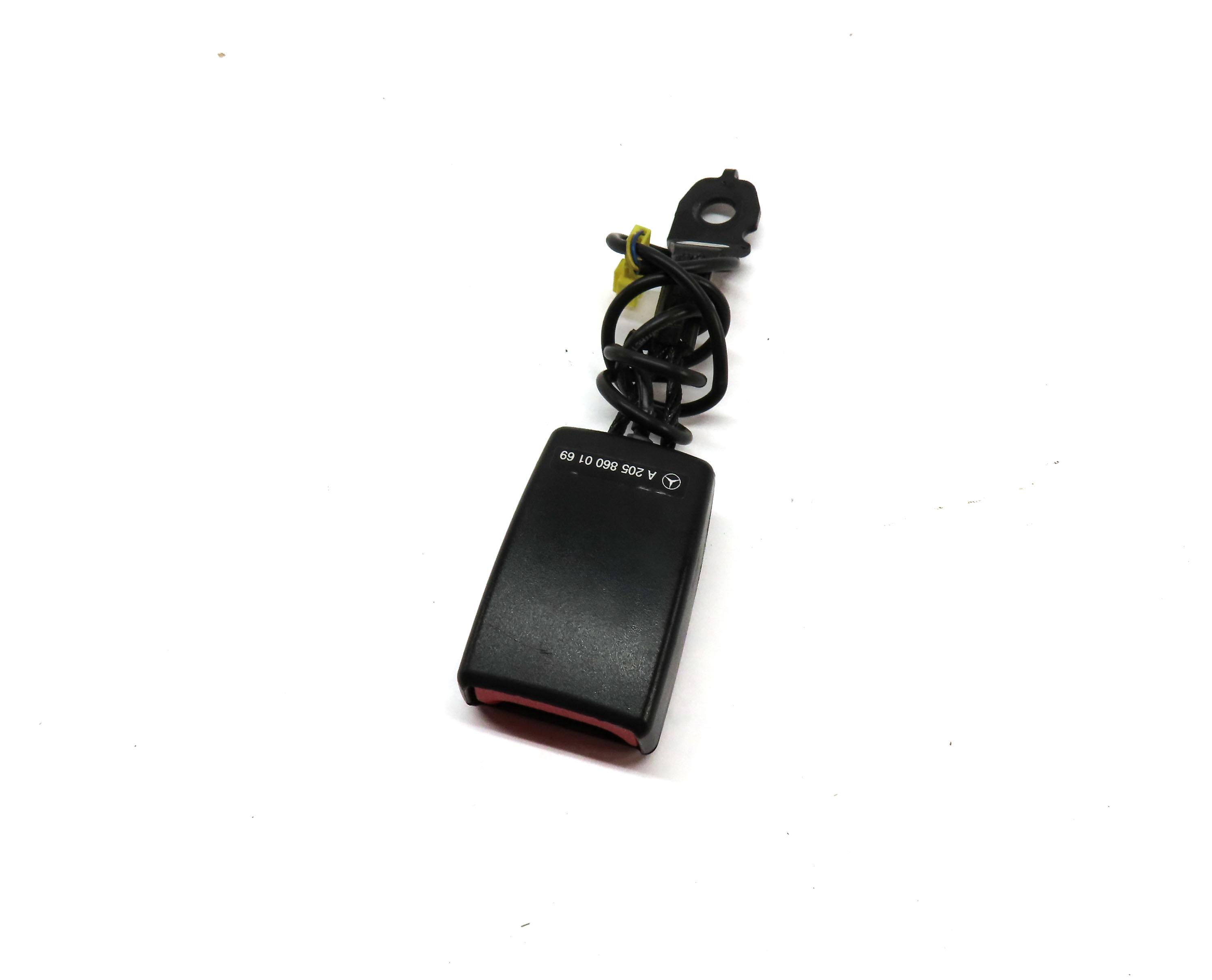 15-21 MERCEDES C GLC (W205 X253) RIGHT FRONT PASSENGER SEATBELT RECEIVER (BLACK) — exact item pictured