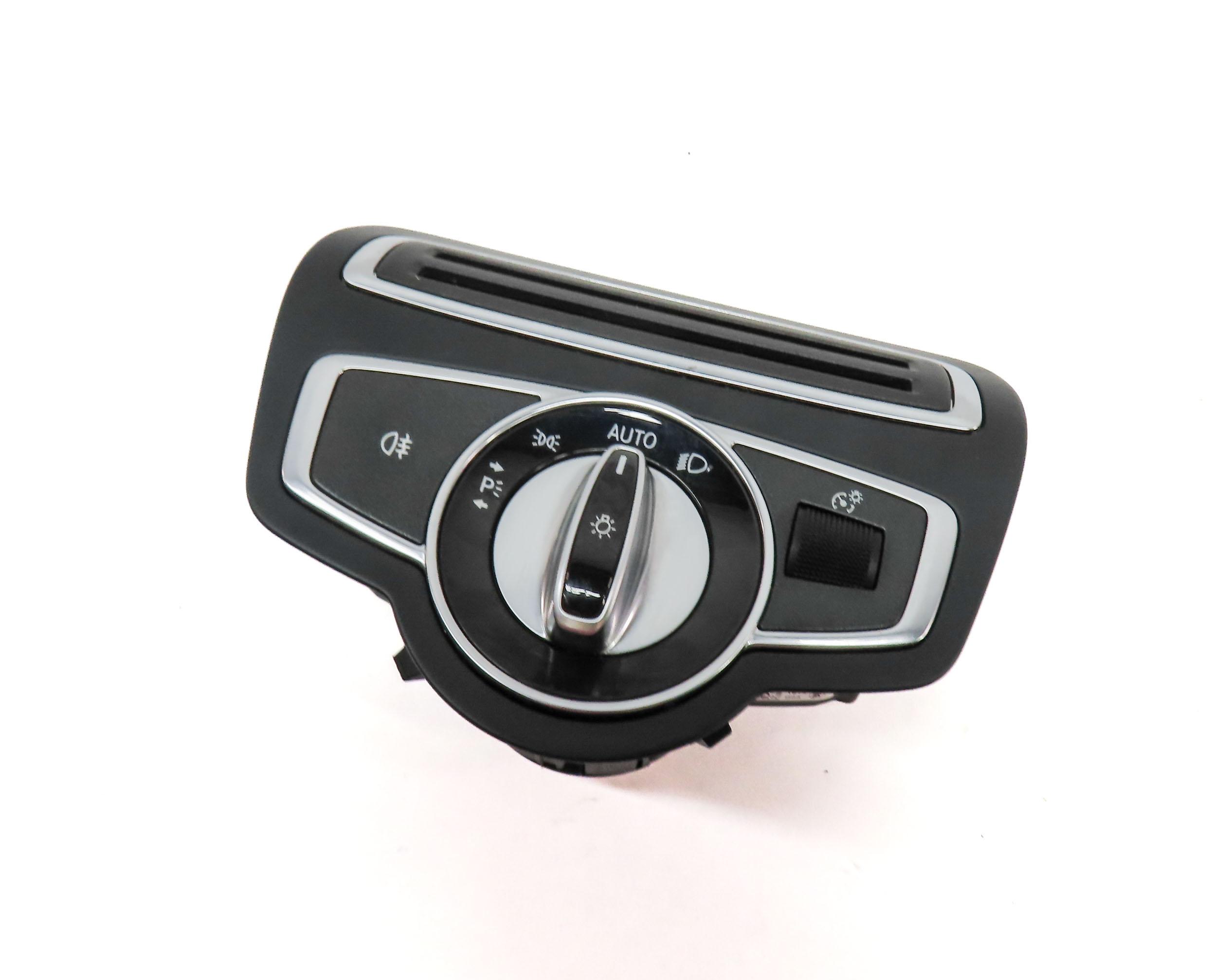 2015-2021 MERCEDES C300 C400 C43 (W205) HEADLIGHT SWITCH w/ TRIM (BLACK SILVER) — exact item pictured