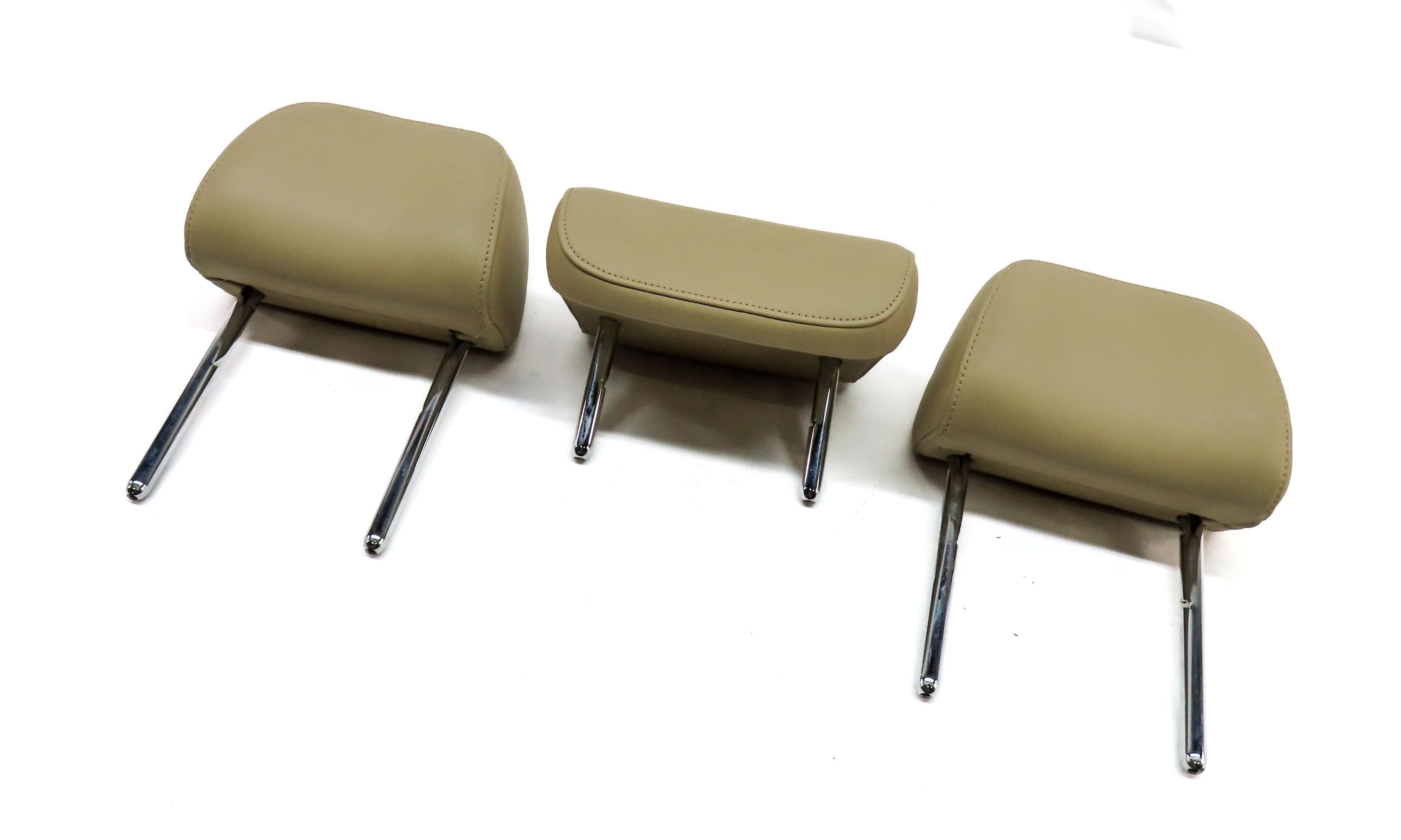 13-16 AUDI A4 A6 S4 S6 B8 8K C7 4G REAR LEFT RIGHT & CENTER HEADREST SET3 BEIGE — exact item pictured