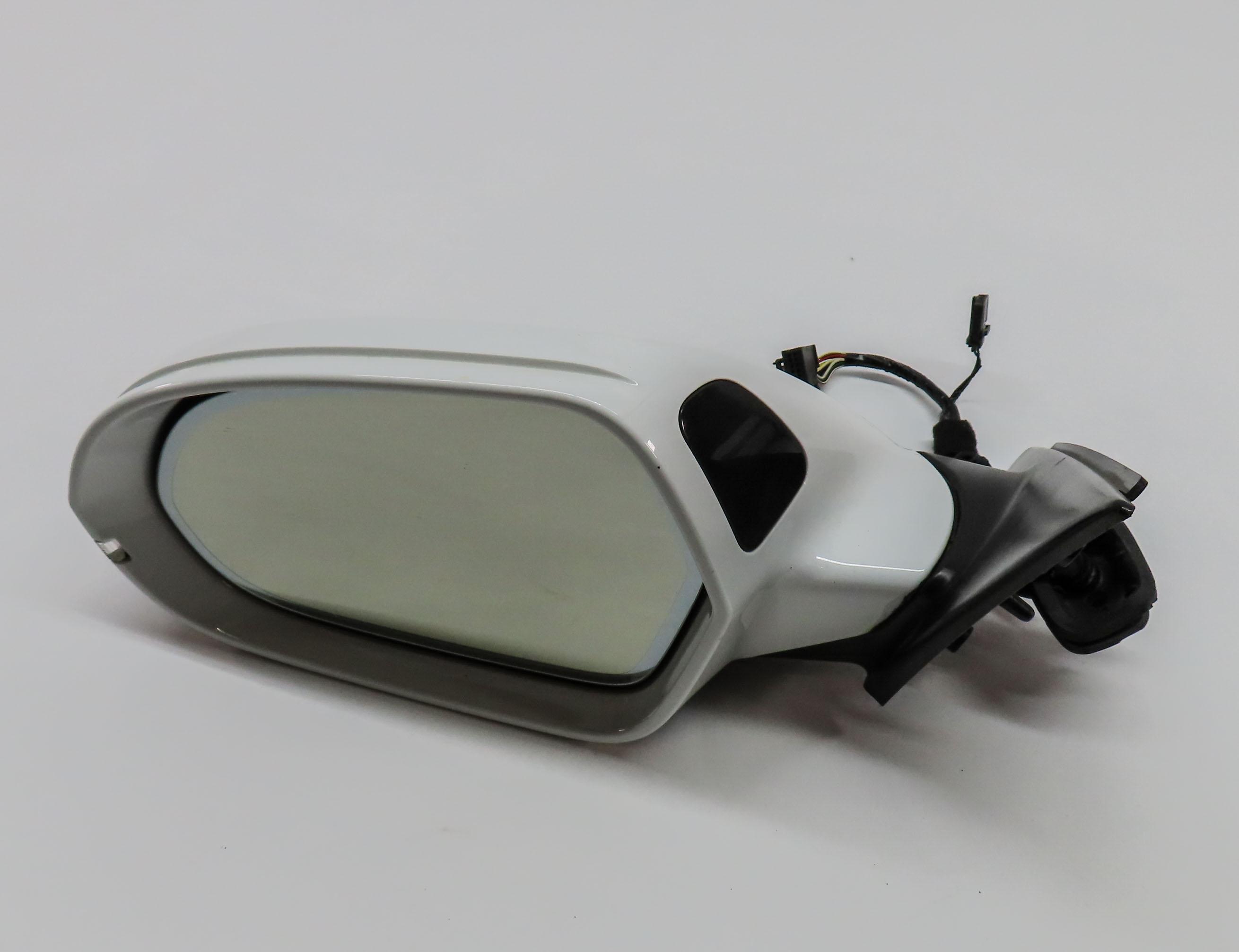 12-13 AUDI A6 (C7) LEFT P-FOLD HEAT MEMORY BLIND SPOT DOOR MIRROR (IBIS WHITE) — exact item pictured