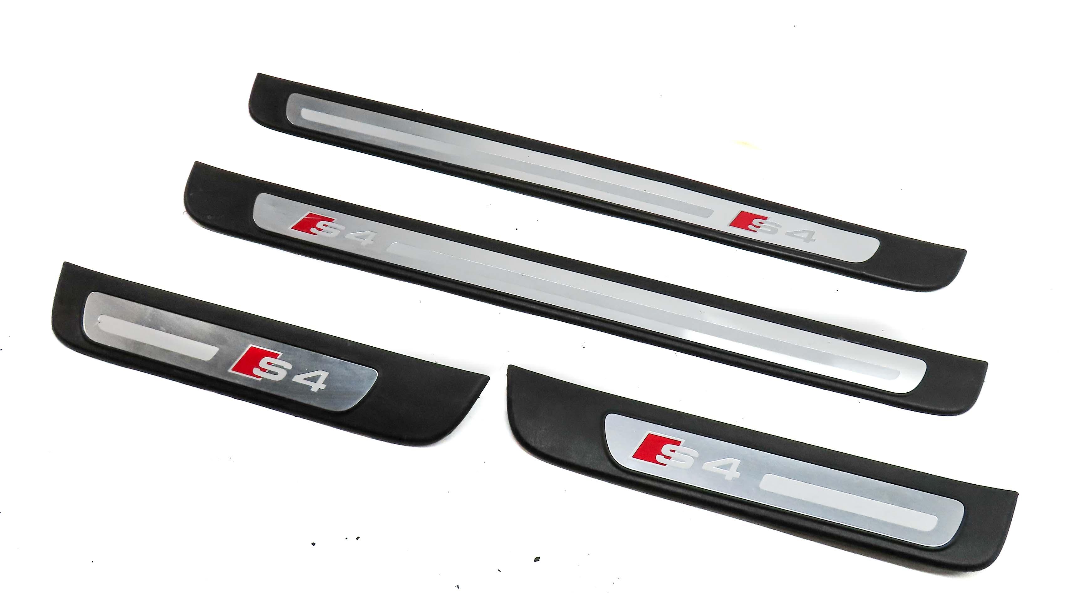 2014 AUDI S4 B8 8K FRONT REAR LEFT RIGHT S-LINE DOOR SILL SCUFF PLATE TRIM SET4 — exact item pictured