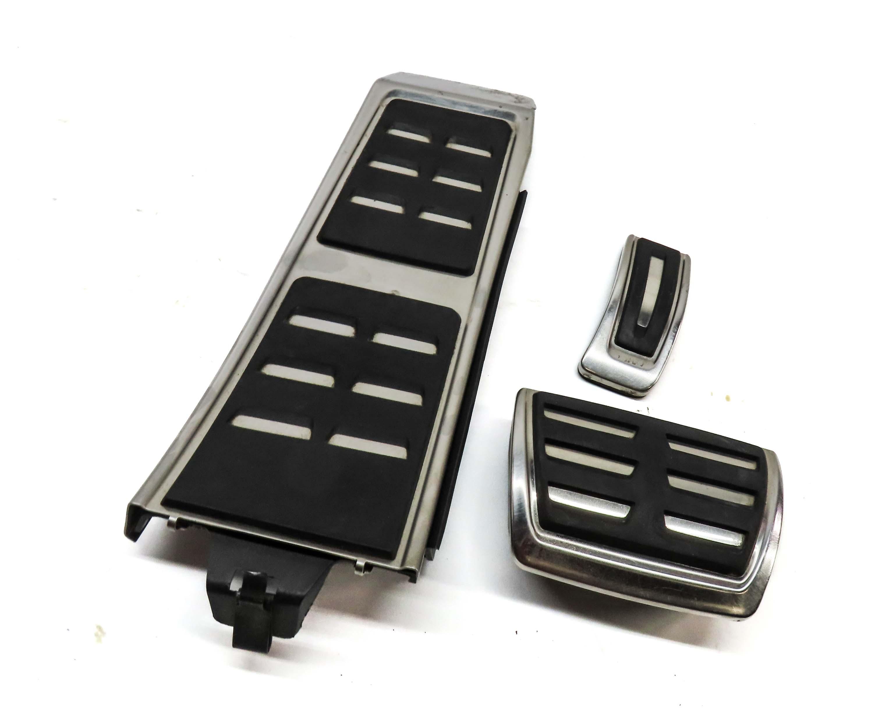 2014 AUDI S4 (B8 8K) FRONT LEFT BLACK & SILVER PEDAL TRIM COVER SET 3 — exact item pictured