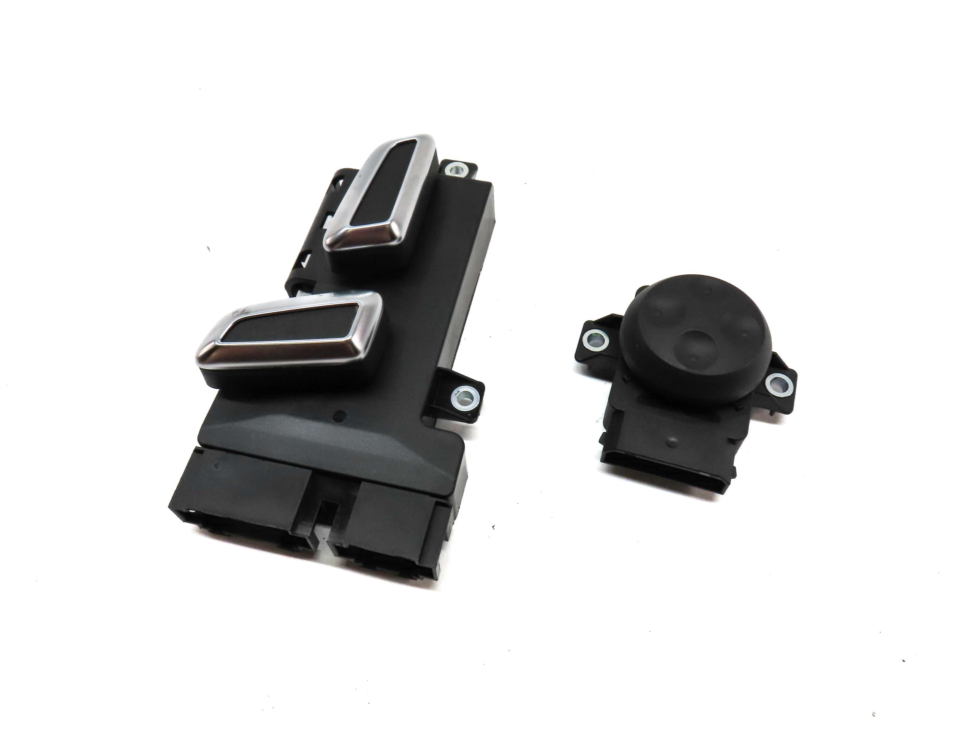 2014 AUDI S4 (B8 8K) FRONT RIGHT SEAT ADJUST SWITCH w/ LUMBAR (BLACK & SILVER) — exact item pictured
