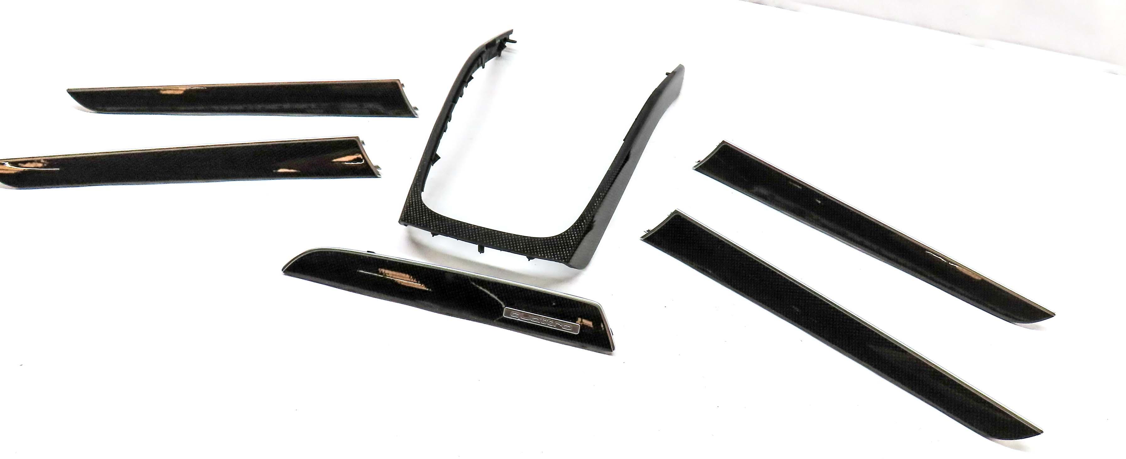 2014 AUDI S4 (B8 8K) FRONT REAR DOOR DASH CONSOLE CARBON FIBER TRIM SET 6 — exact item pictured