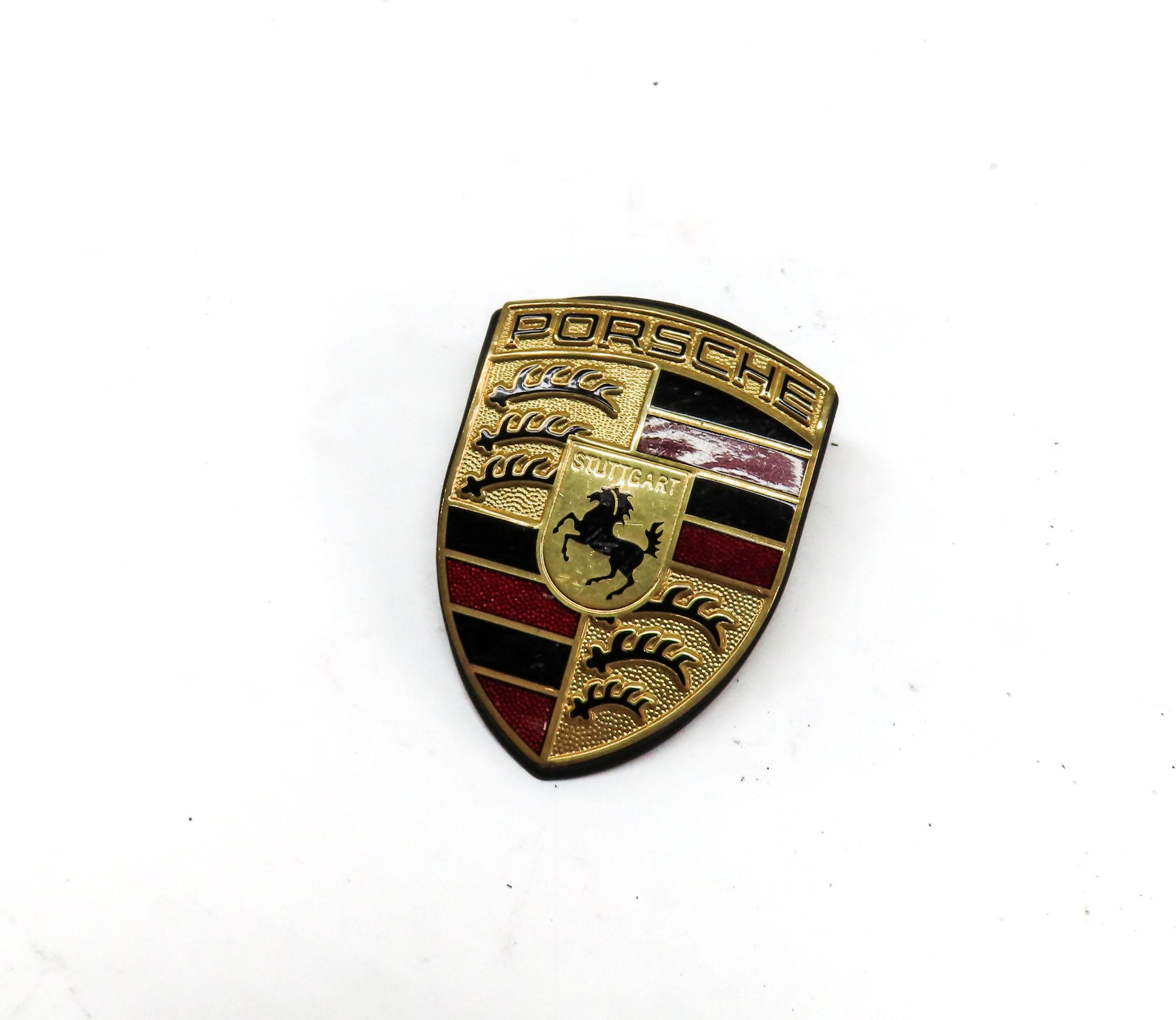 2004 PORSCHE CAYENNE (955) FRONT HOOD PORSCHE GOLD EMBLEM BADGE LOGO — exact item pictured