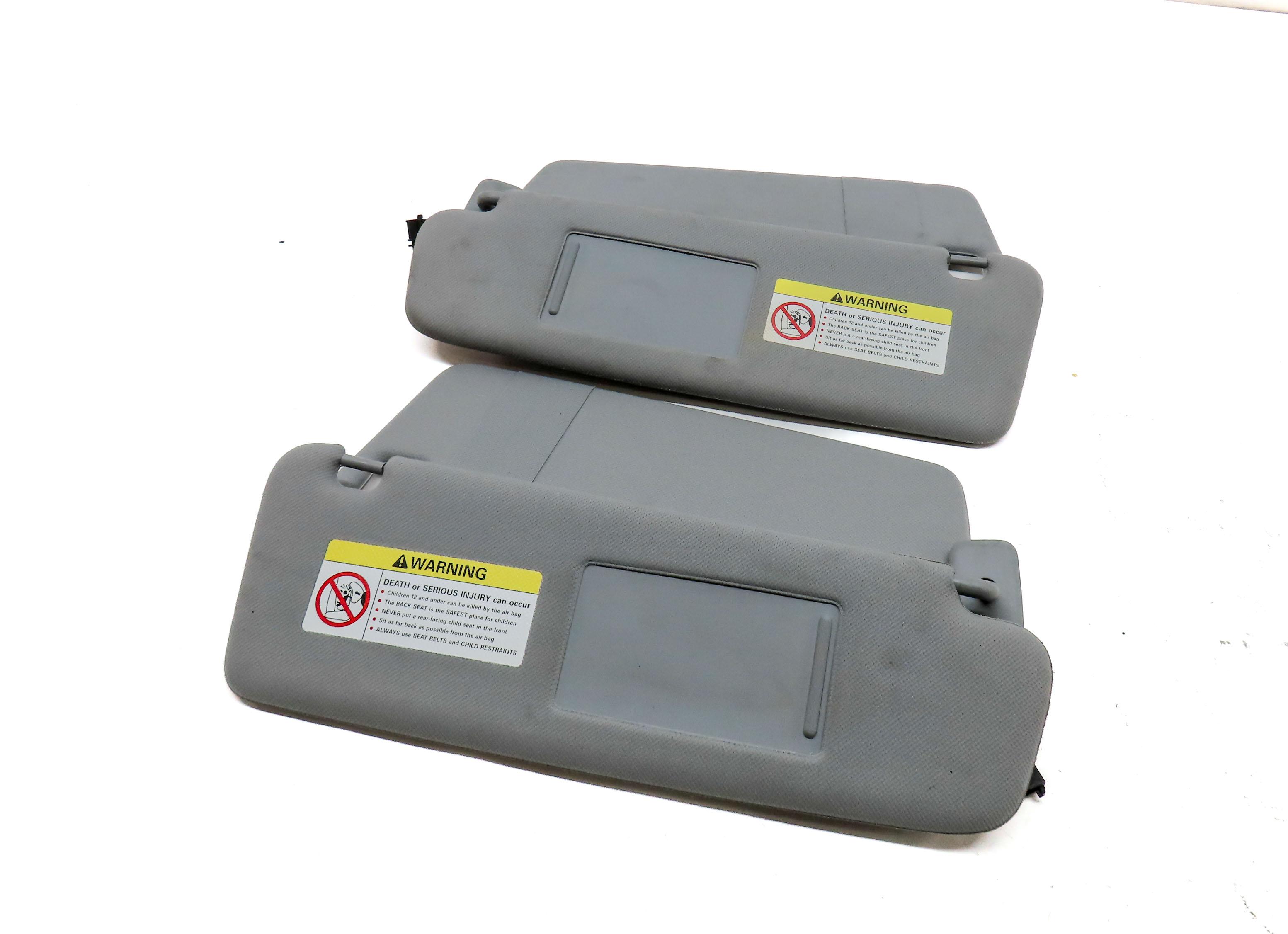 03-05 PORSCHE CAYENNE (955) FRONT LEFT & RIGHT DUAL FLAP SUN VISOR SET2 (GREY) — exact item pictured