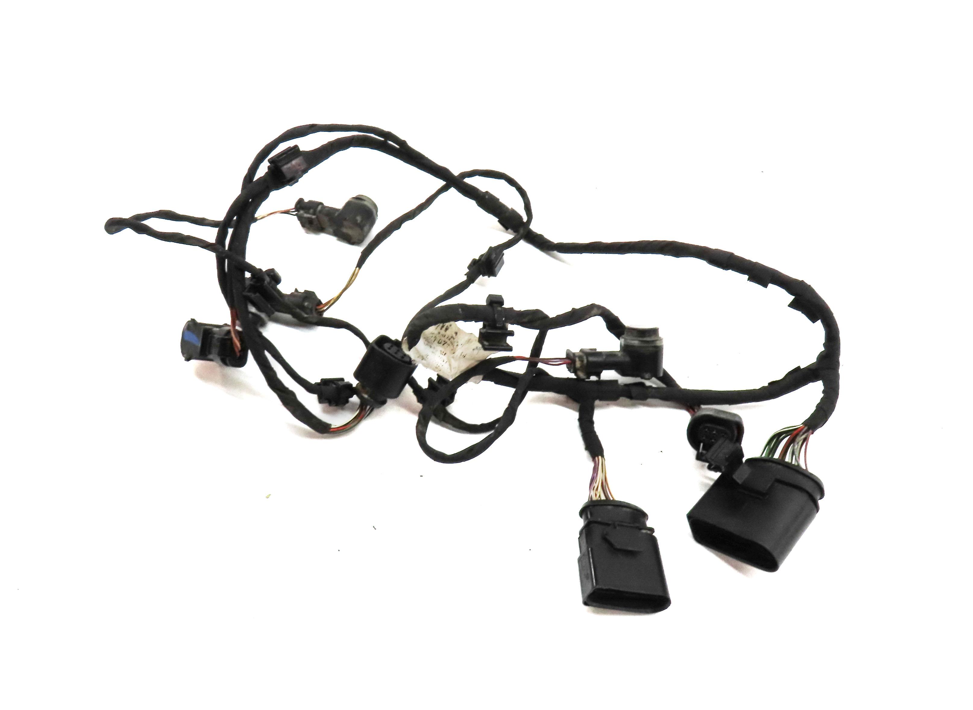 2011 AUDI Q7 4L REAR PARK ASSIST PDC SENSOR SET4 (BLACK) w/ WIRE WIRING HARNESS — exact item pictured