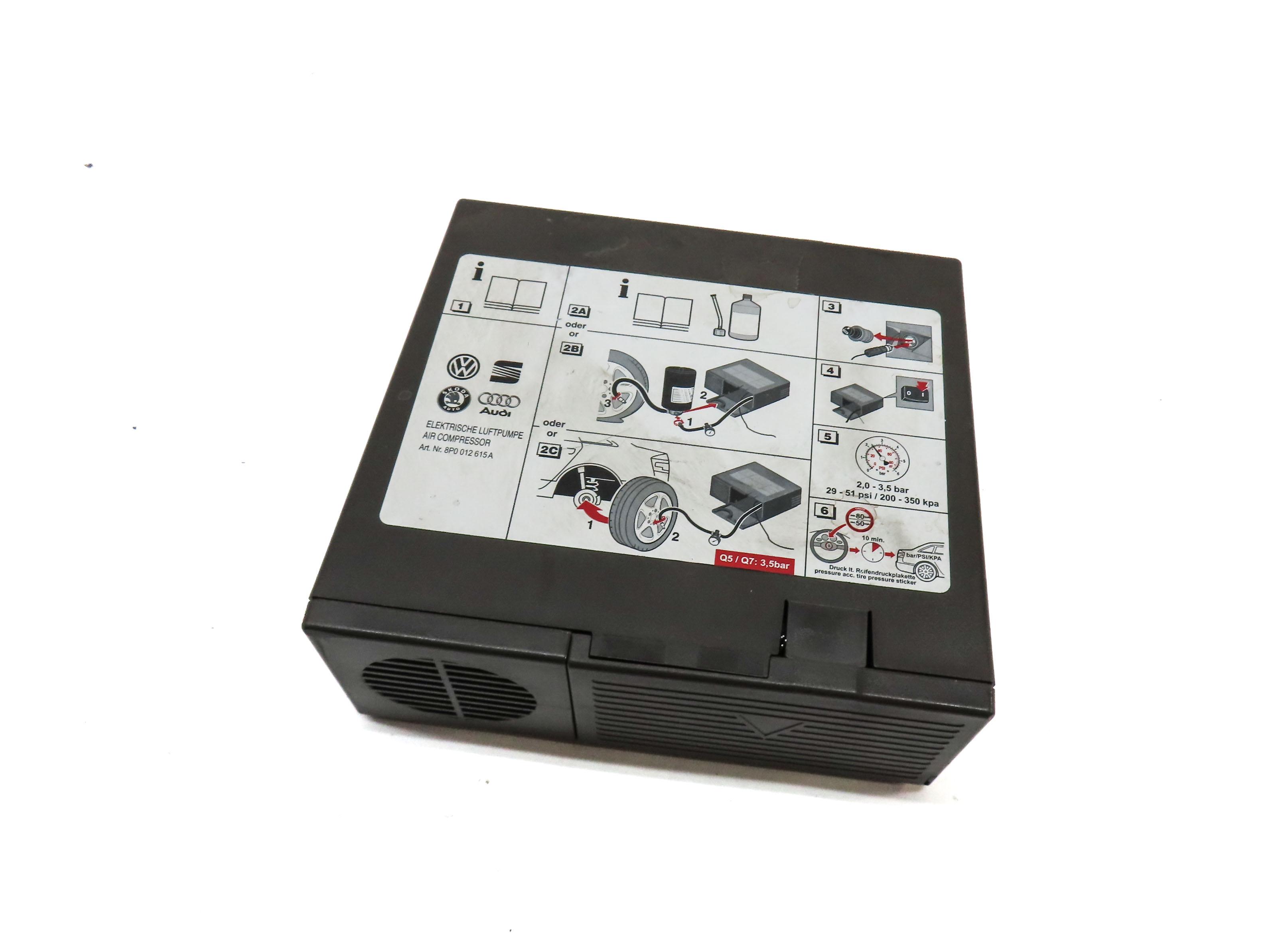 2011 AUDI Q7 (4L) EMERGENCY ROADSIDE SPARE TIRE 12V AIR COMPRESSOR PUMP INFLATOR — exact item pictured