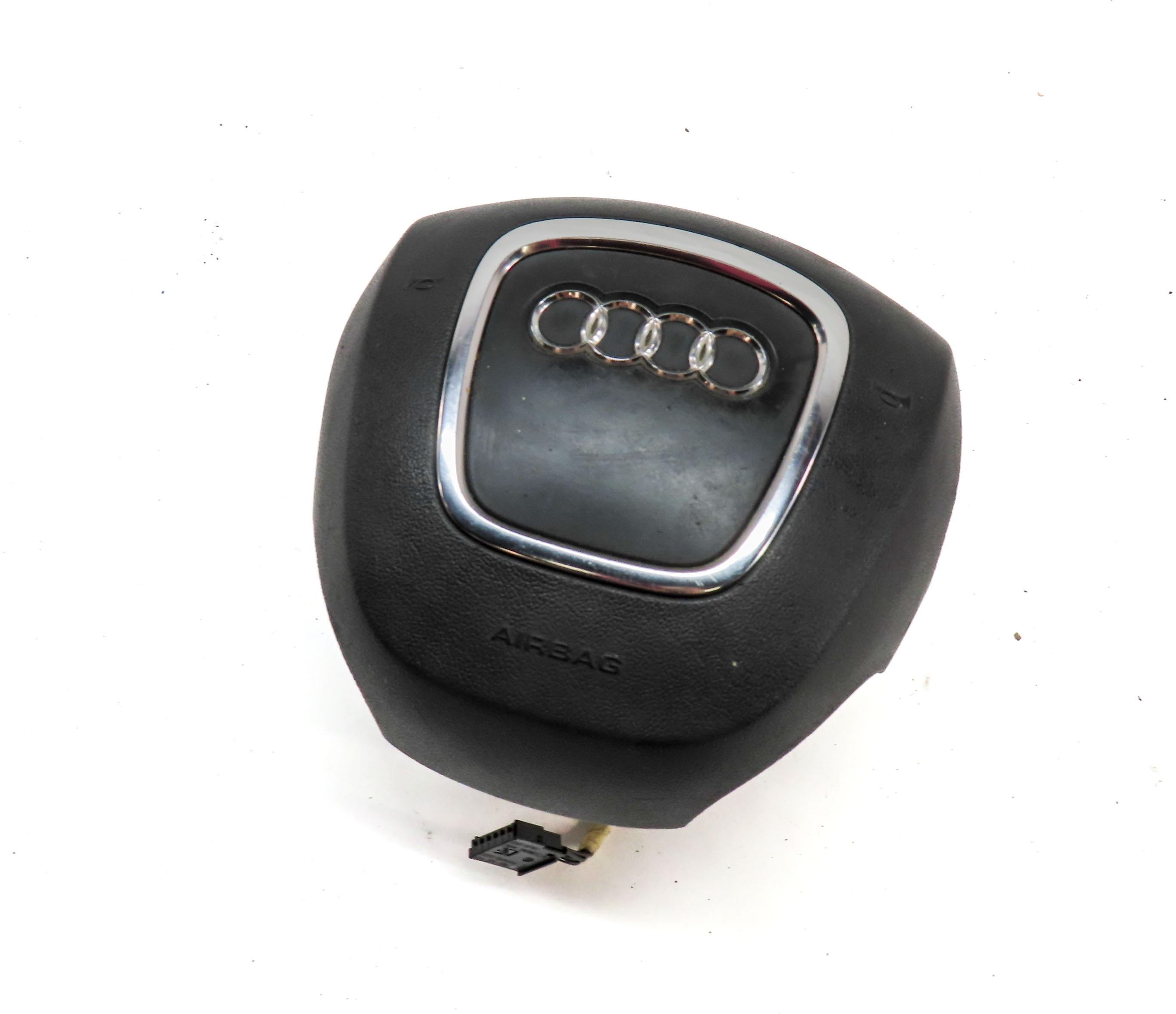 2011-2015 AUDI Q7 (4L) LEFT DRIVER STEERING WHEEL SRS AIRBAG AIR BAG (BLACK) — exact item pictured