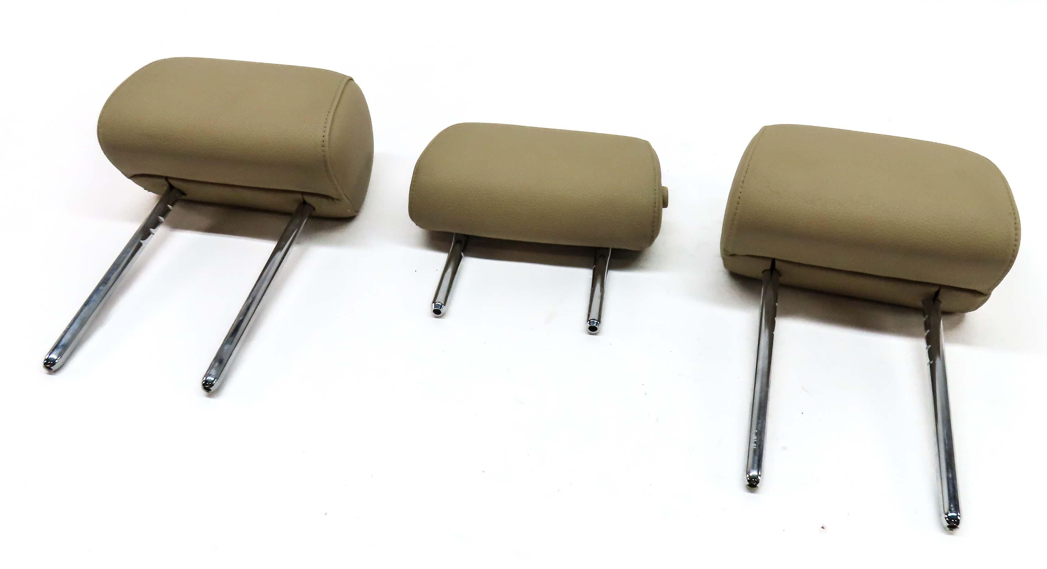 11-16 BMW GT 5-SERIES (F07 F10) REAR LEFT CENTER RIGHT SEAT HEADREST SET (BEIGE) — exact item pictured