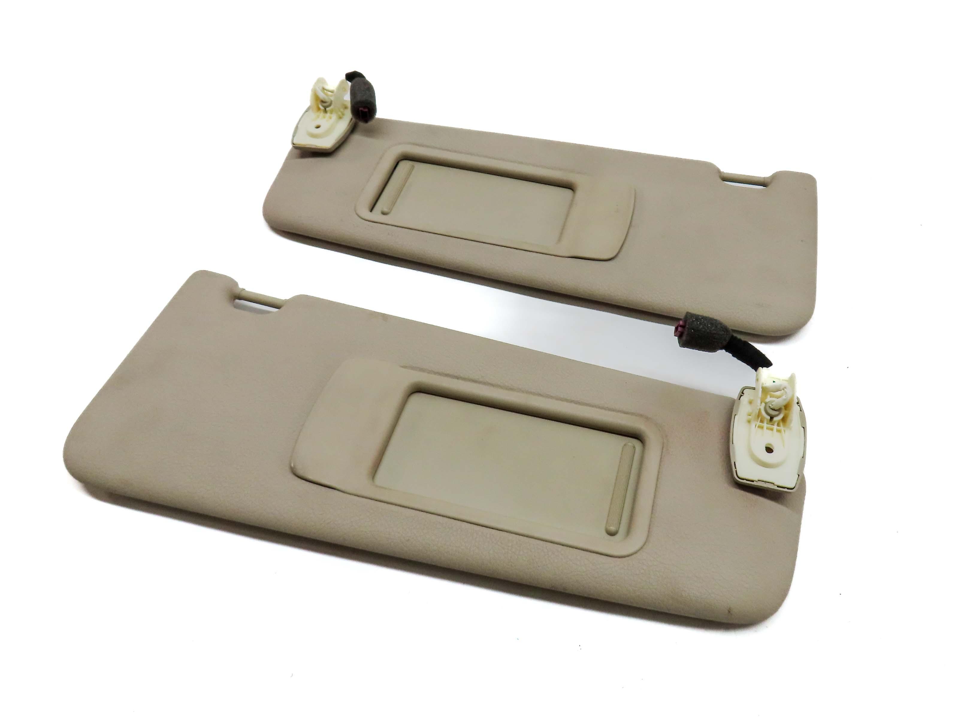 10-16 BMW 5-SERIES (F10) FRONT LEFT & RIGHT SUNVISOR SUN VISOR SHADE SET (BEIGE) — exact item pictured