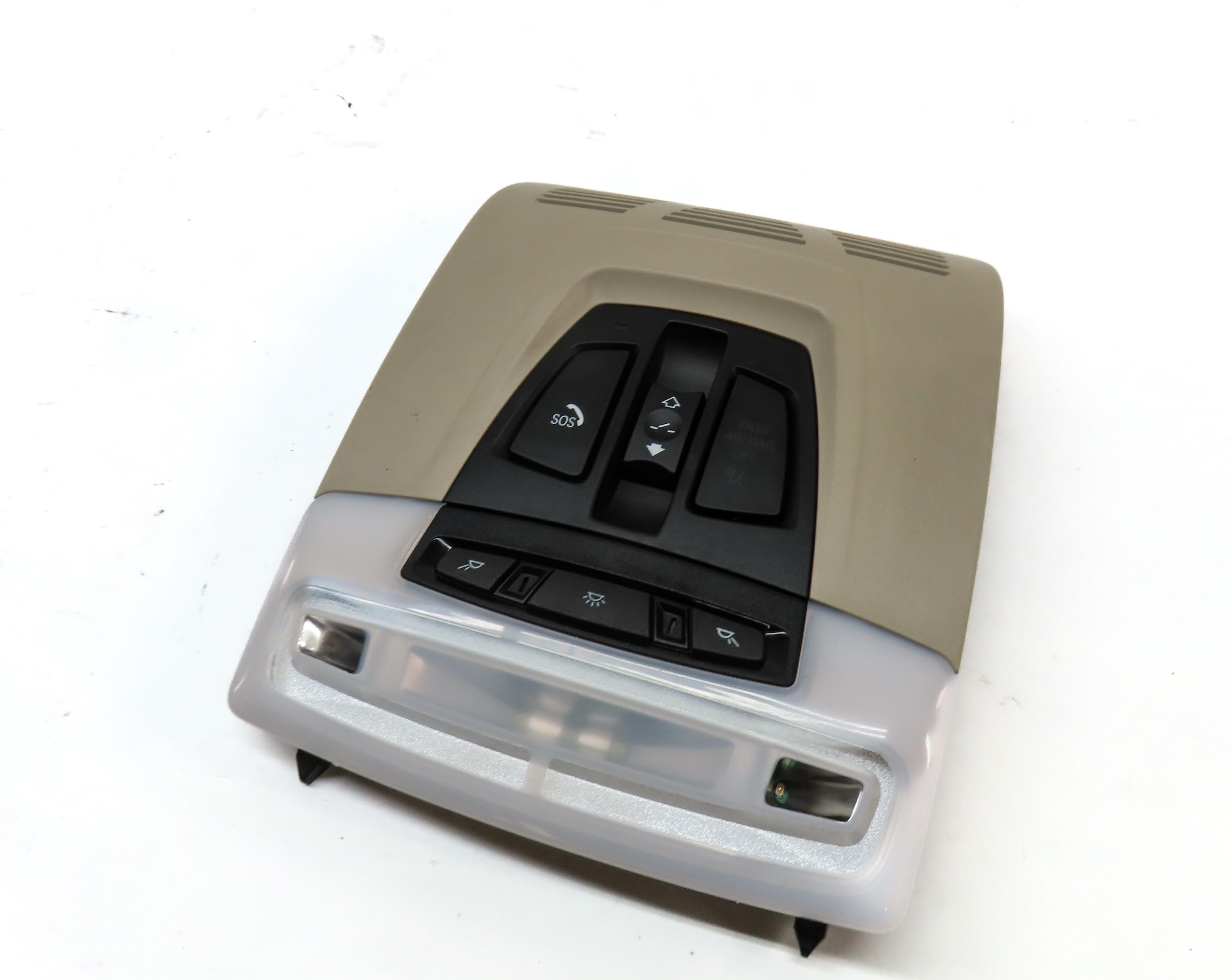 2015 BMW X5 (F15) FRONT ROOF CENTER PRIMARY DOME LIGHT & SUNROOF BUTTON (Beige) — exact item pictured