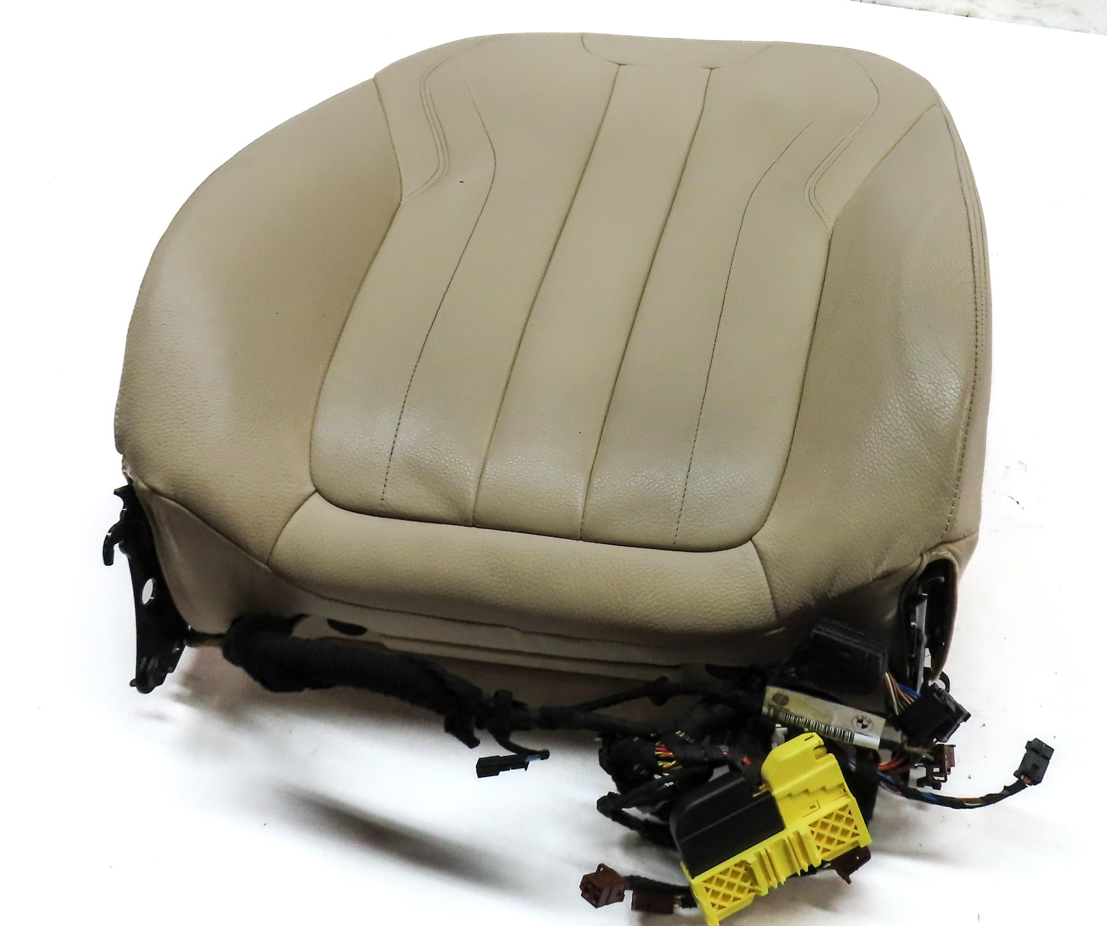 2015 BMW X5 (F15) FRONT LEFT DRIVER HEATED UPPER SEAT CUSHION (Beige) — exact item pictured