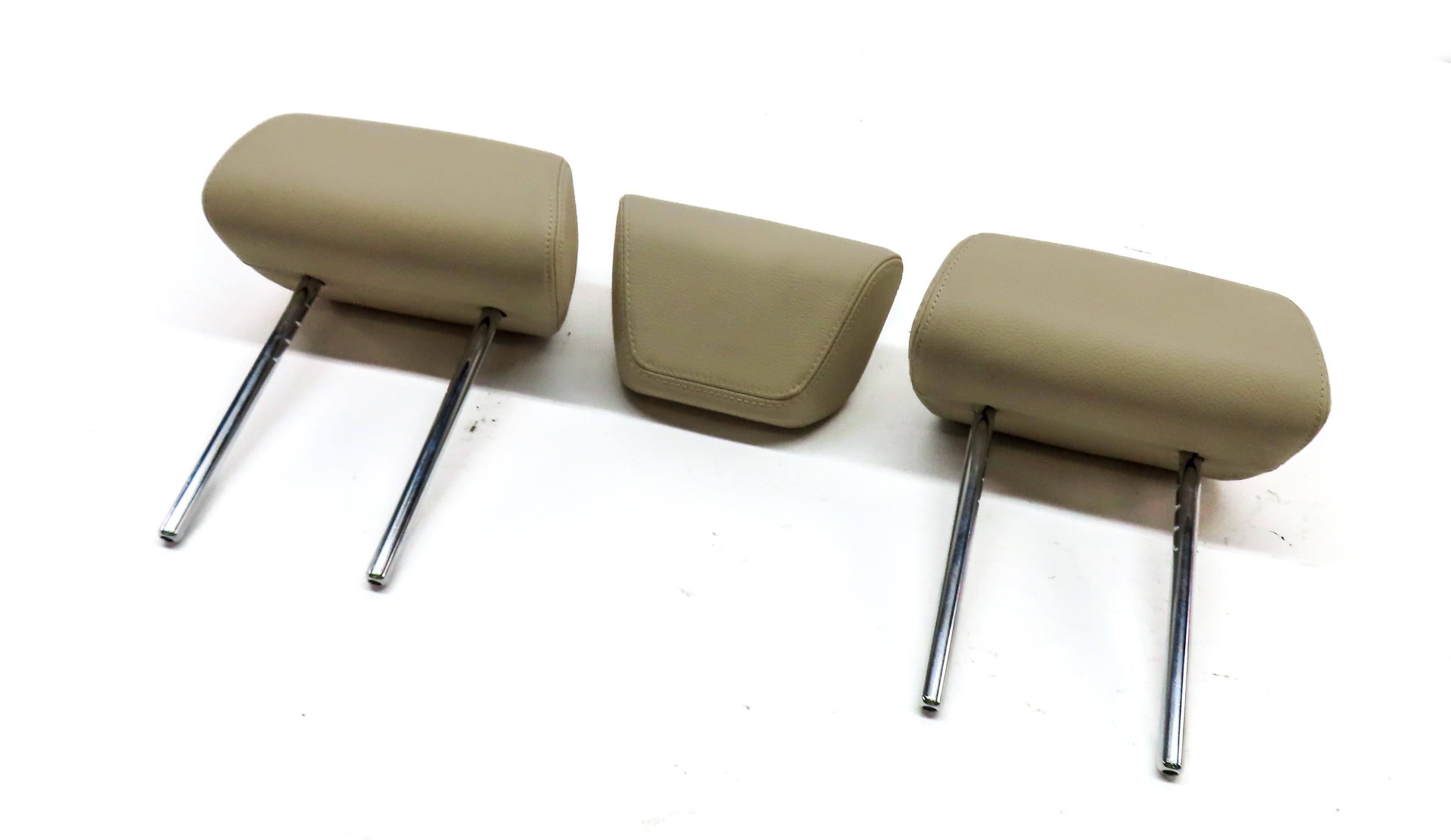 2015 BMW X5 (F15) REAR 2ND ROW LEFT RIGHT CENTER HEADREST SET 3 (Beige) — exact item pictured