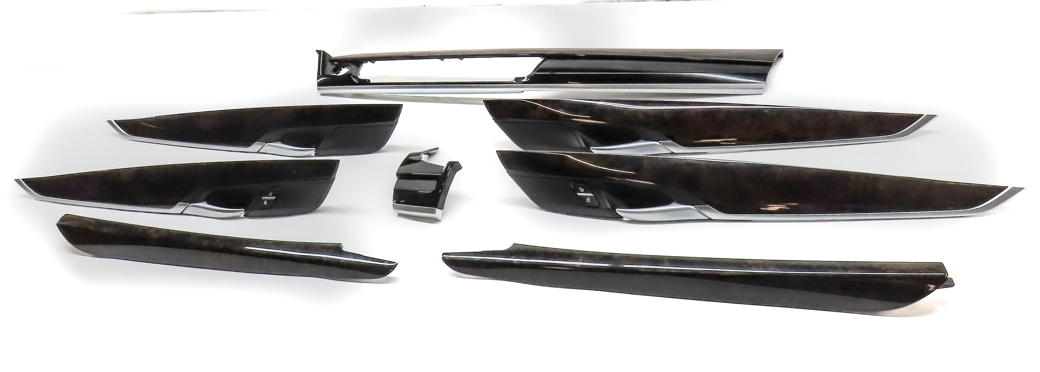 2015 BMW X5 (F15) FRONT REAR LEFT RIGHT DOOR DASH CONSOLE TRIM SET (Poplar Wood) — exact item pictured