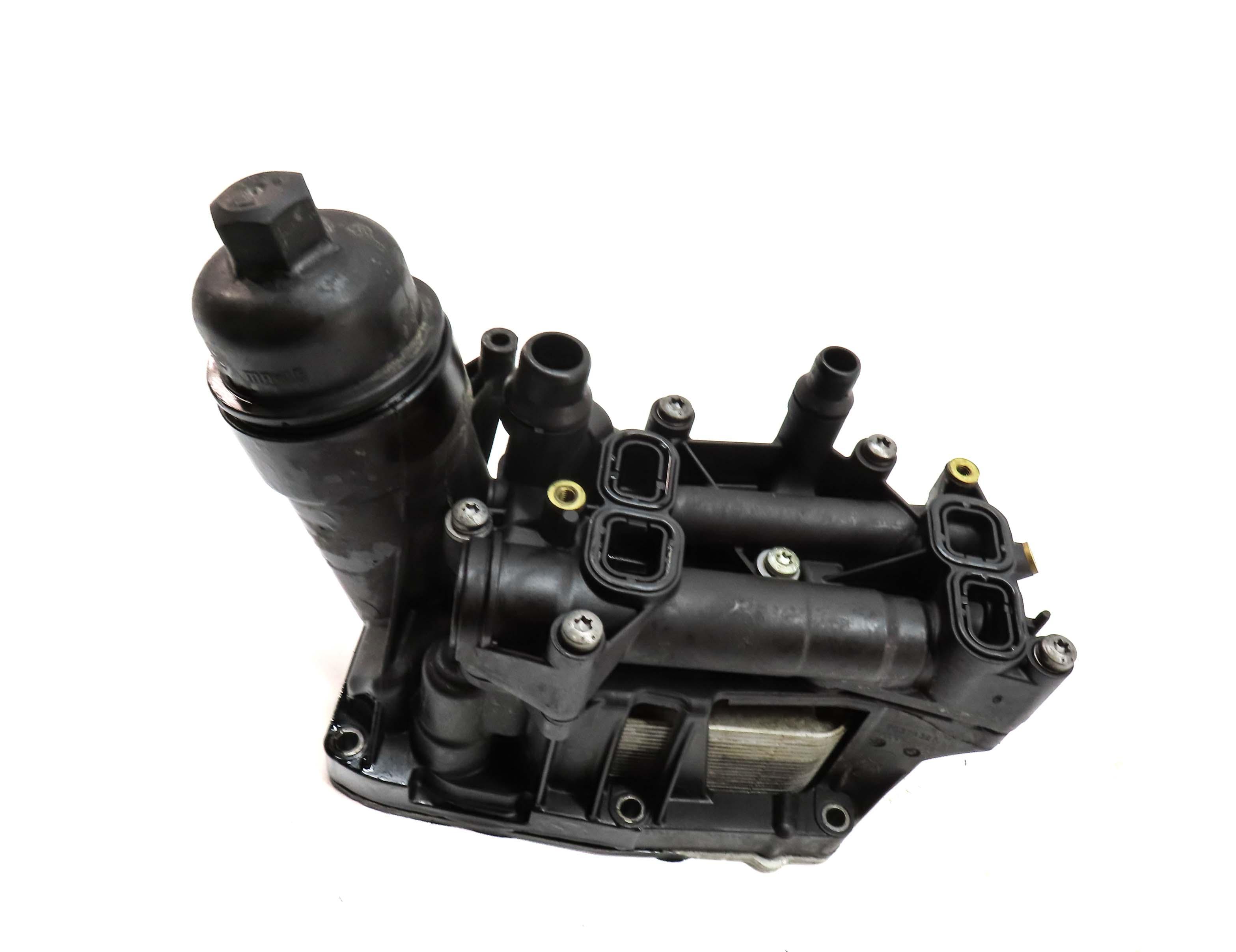 2016 BMW 328d (F30) 2.0L TURBO DIESEL N47T ENGINE OIL FILTER HOUSING w/ COOLER — exact item pictured