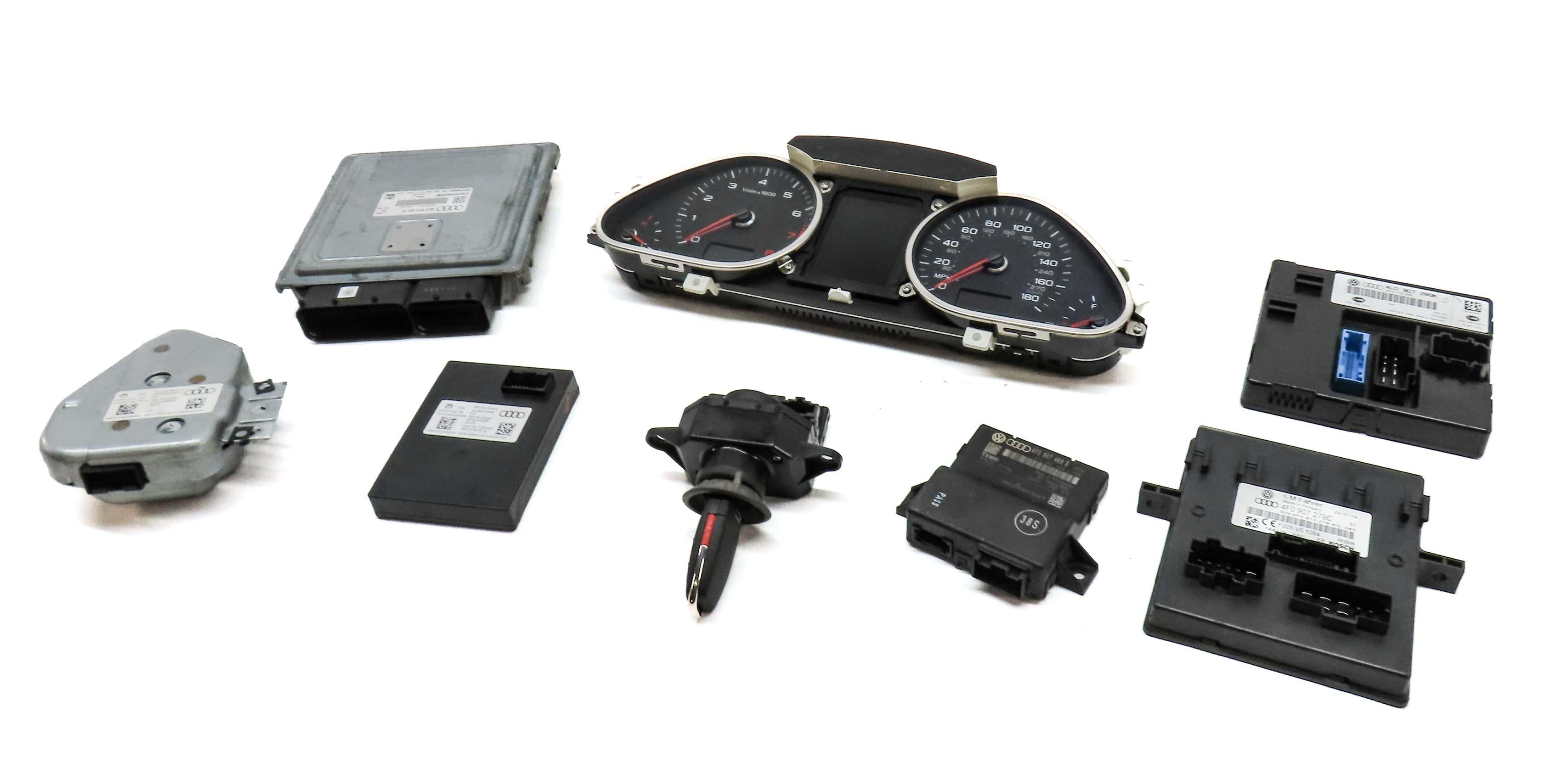13-15 AUDI Q7 (4L) 3.0L CTWB SUPERCHARGED ENGINE BCM IMMOBILIZER MODULE KEY SET — exact item pictured