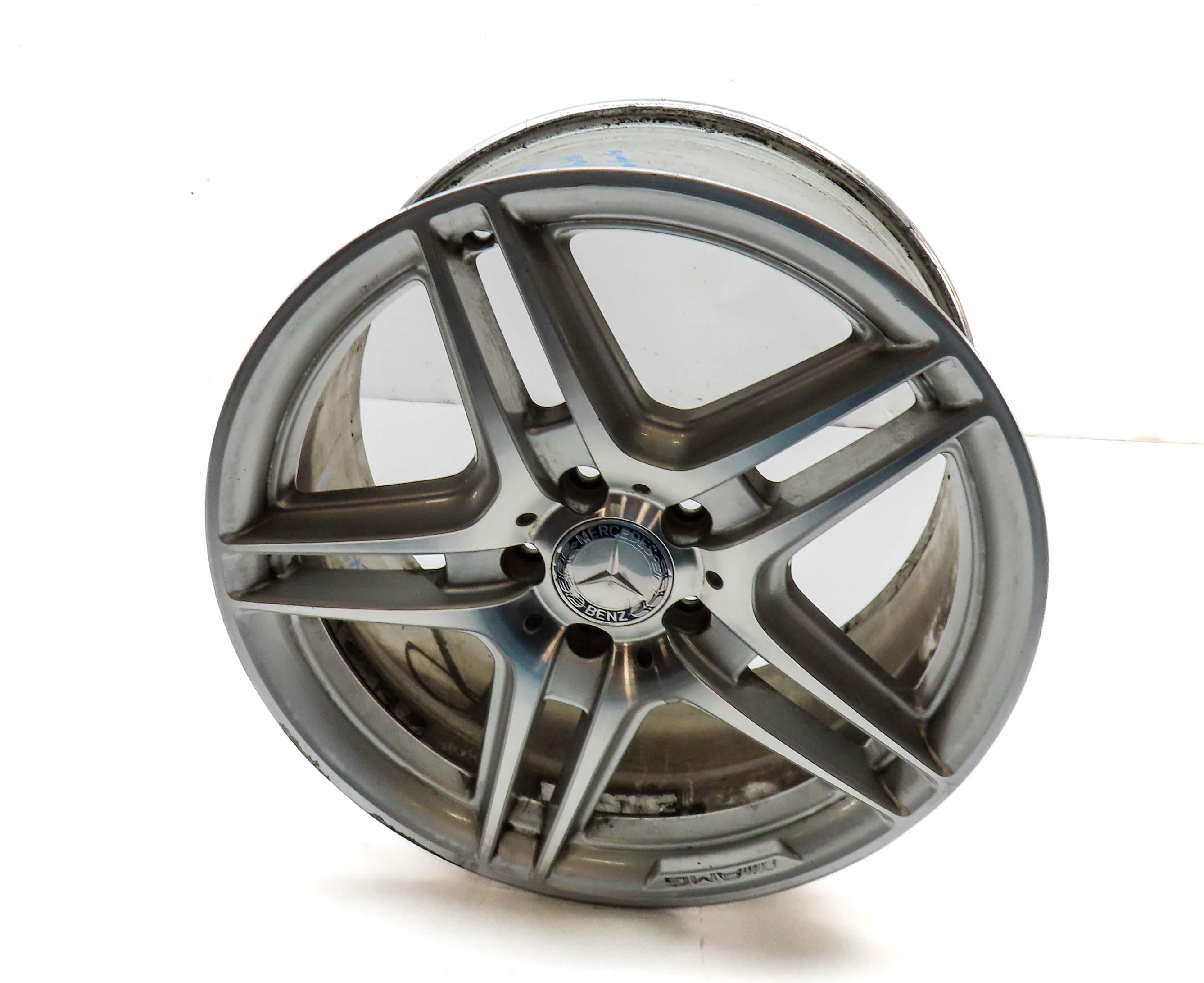08-15 MERCEDES BENZ C-CLASS (W204) REAR - 18x8.5 AMG 5 DOUBLE SPOKE WHEEL RIM — exact item pictured
