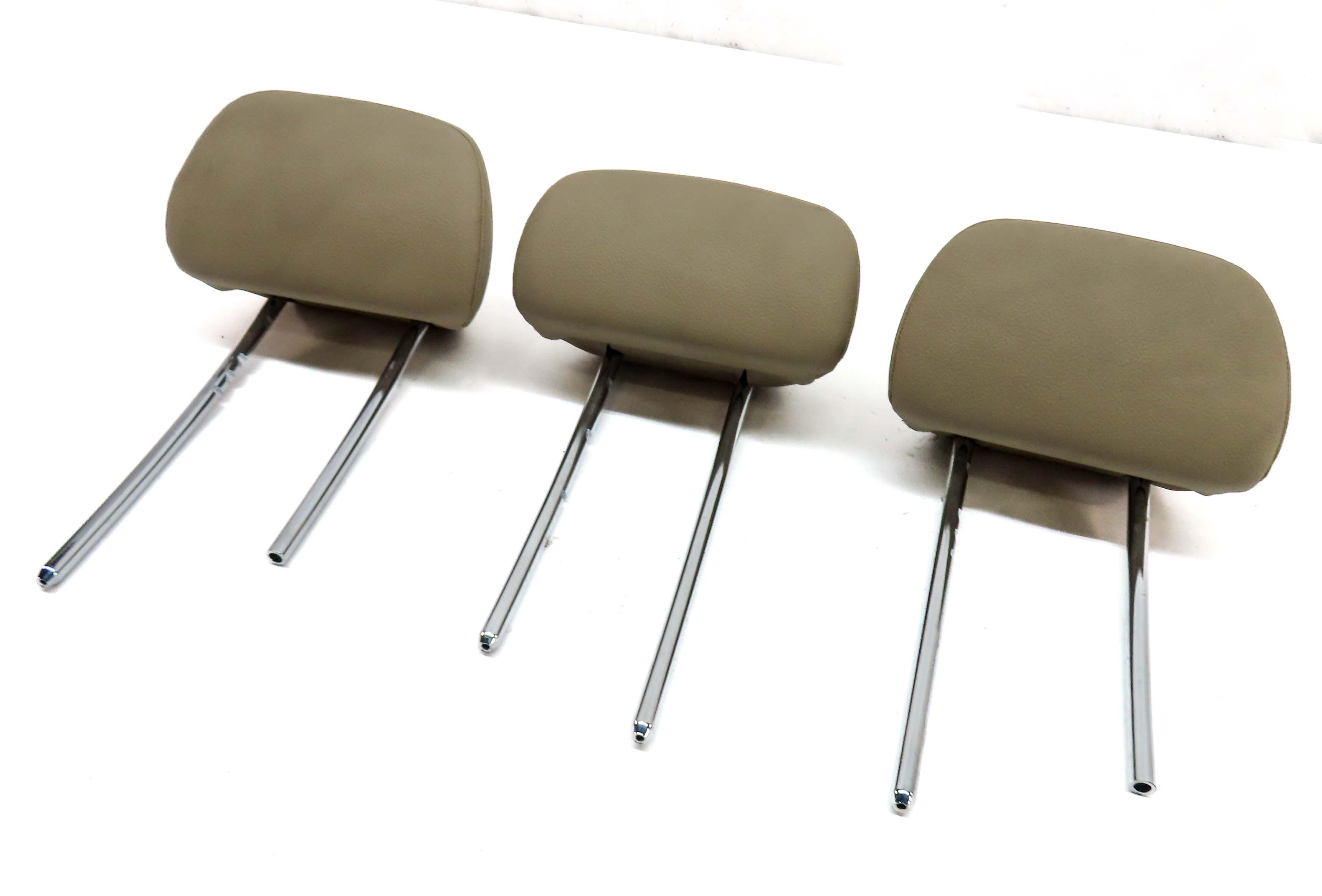 11-14 MERCEDES C-CLASS W204 REAR LEFT RIGHT & CENTER SEAT HEADREST SET 3 (BEIGE) — exact item pictured