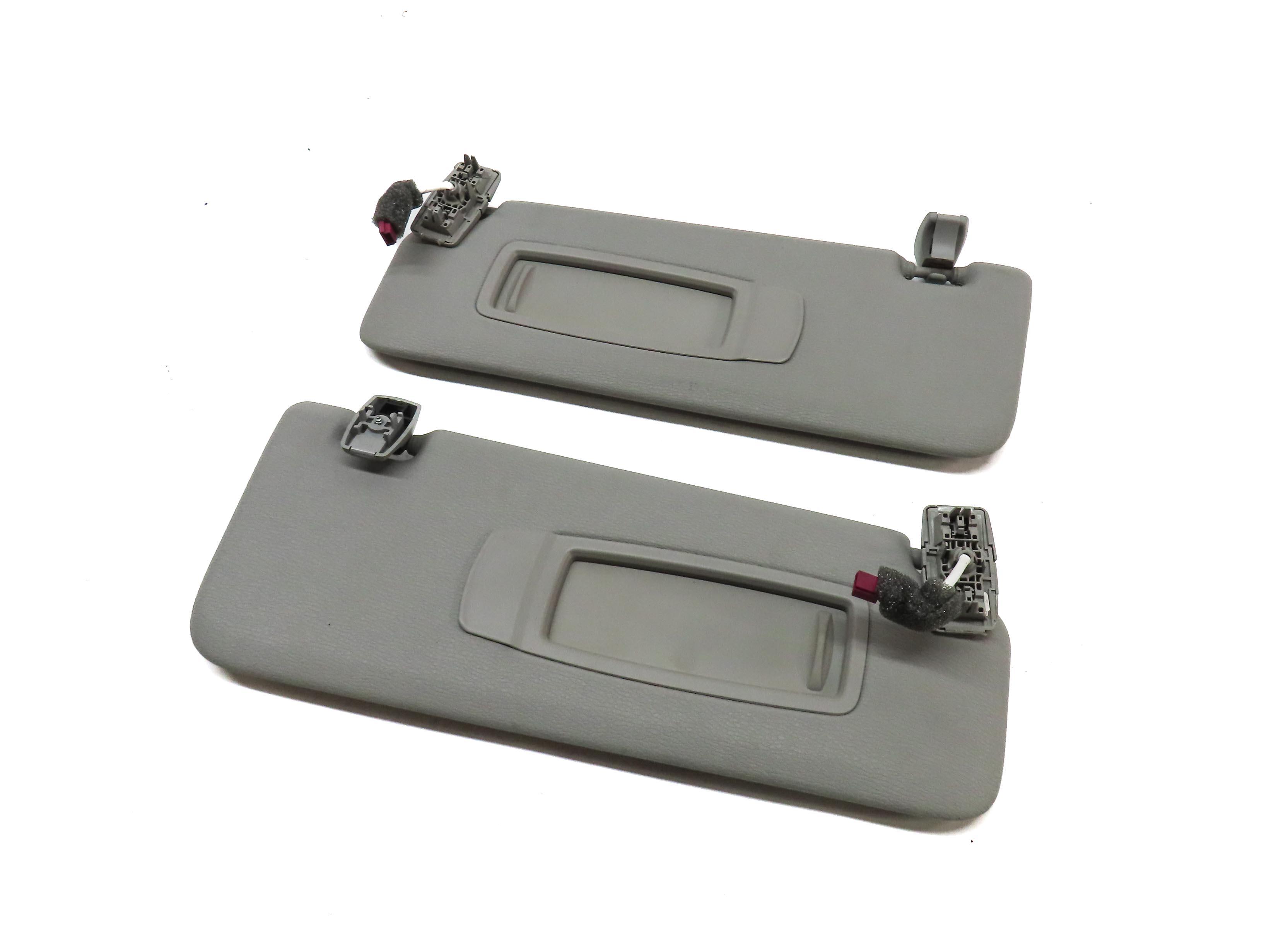 2011-2018 BMW X3 X4 (F25 F26) FRONT LEFT & RIGHT SUNVISOR SHADE SET (GRAY) — exact item pictured