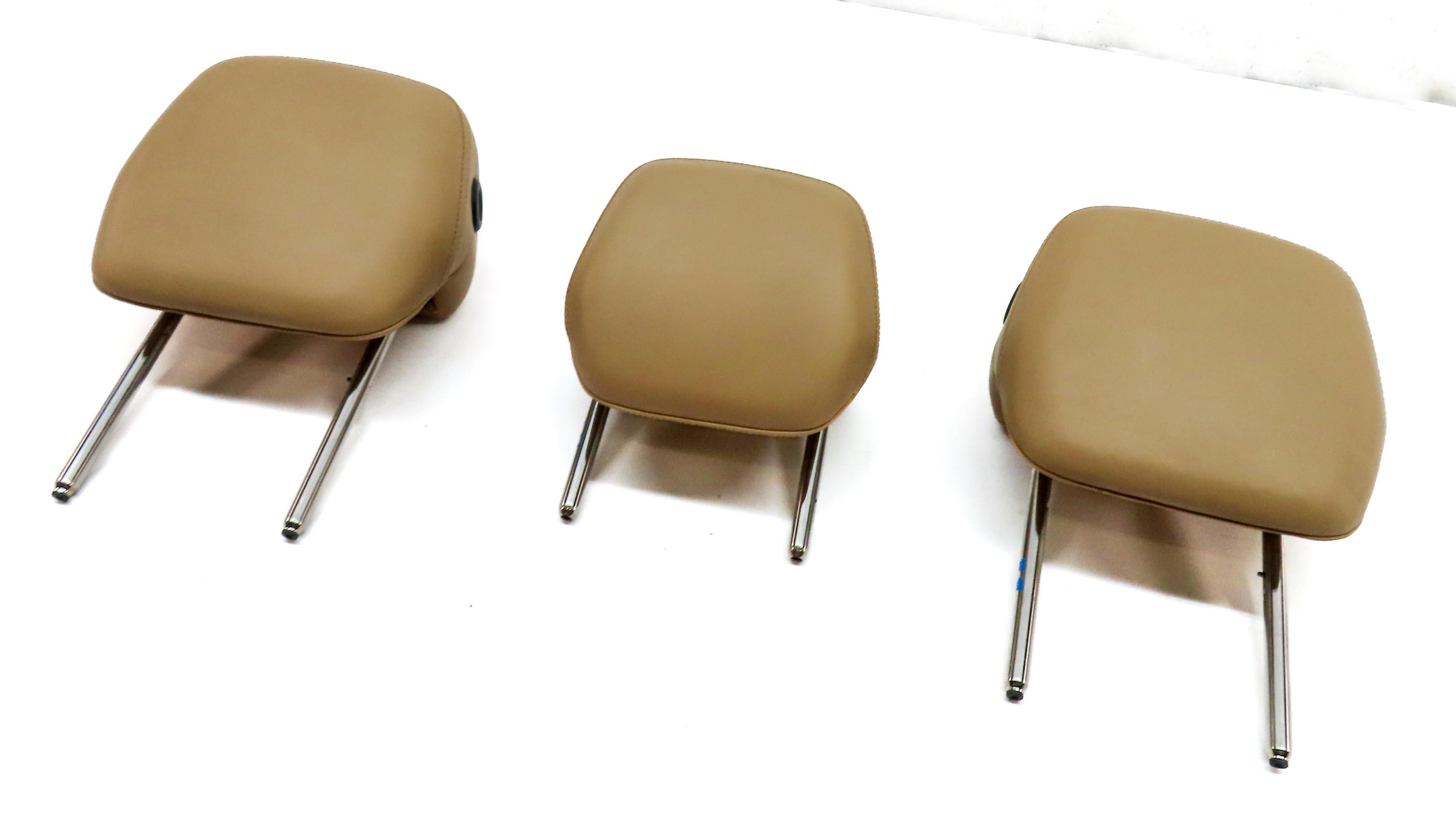 11-18 PORSCHE CAYENNE (958) REAR LEFT RIGHT & CENTER SEAT HEADREST SET3 (BEIGE) — exact item pictured