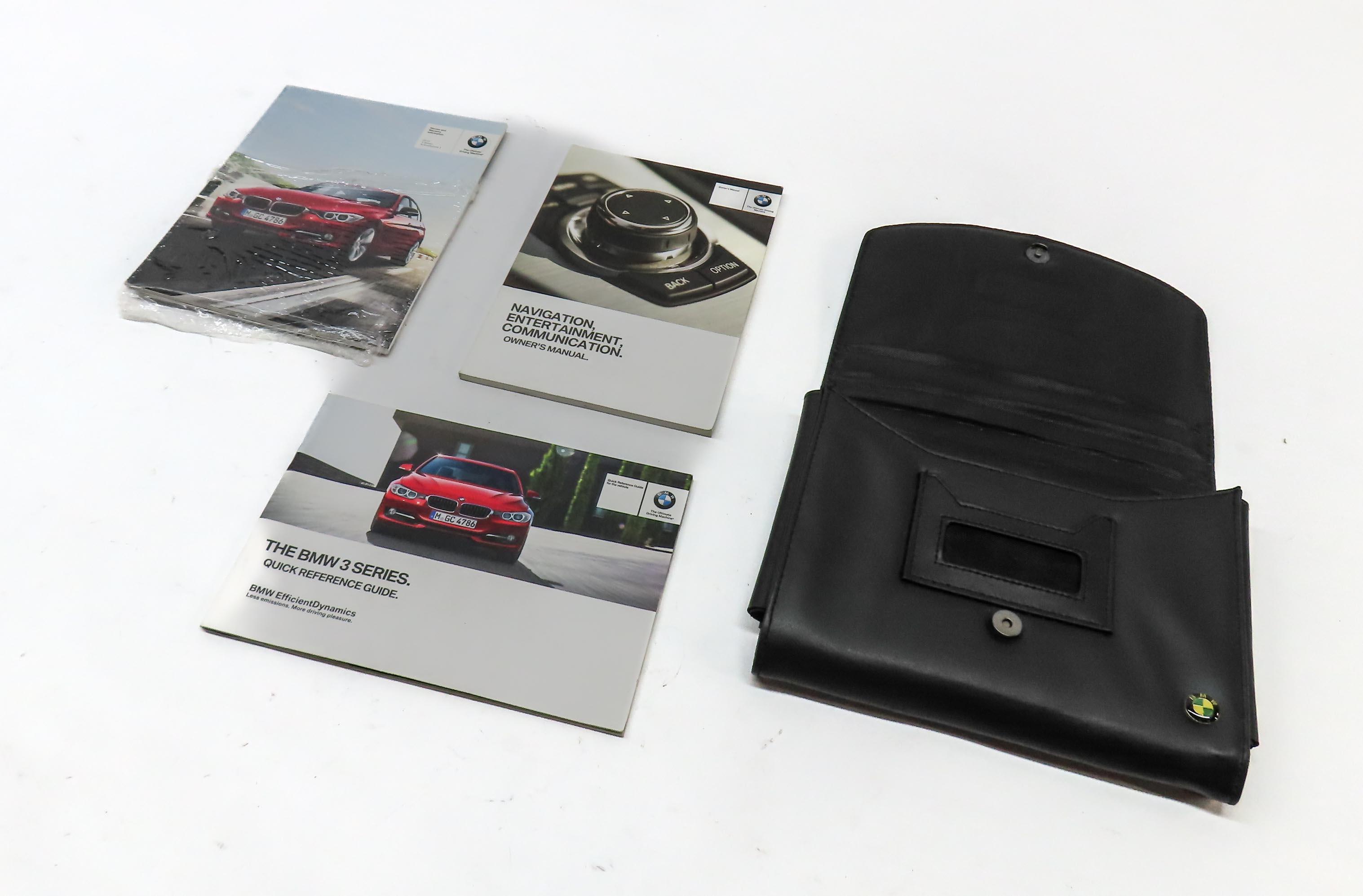 2013 BMW 328i SEDAN (F30) OWNERS MANUAL BOOKLET SET 3 w/ CARRYING CASE — exact item pictured