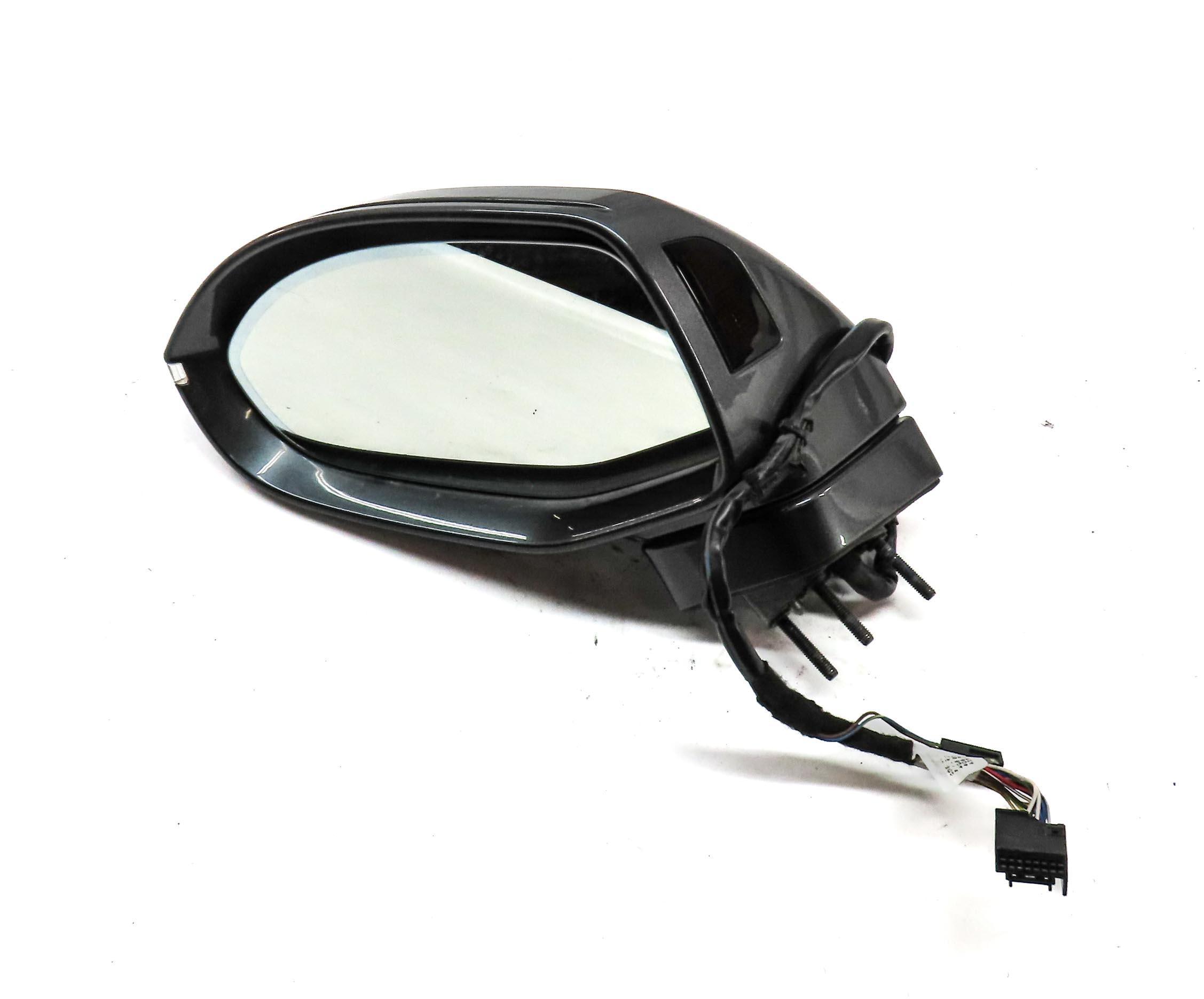 12-17 AUDI A7 (C7 4G8) LEFT DRIVER P-FOLD BLIND SPOT MEMORY DOOR MIRROR (GRAY) — exact item pictured