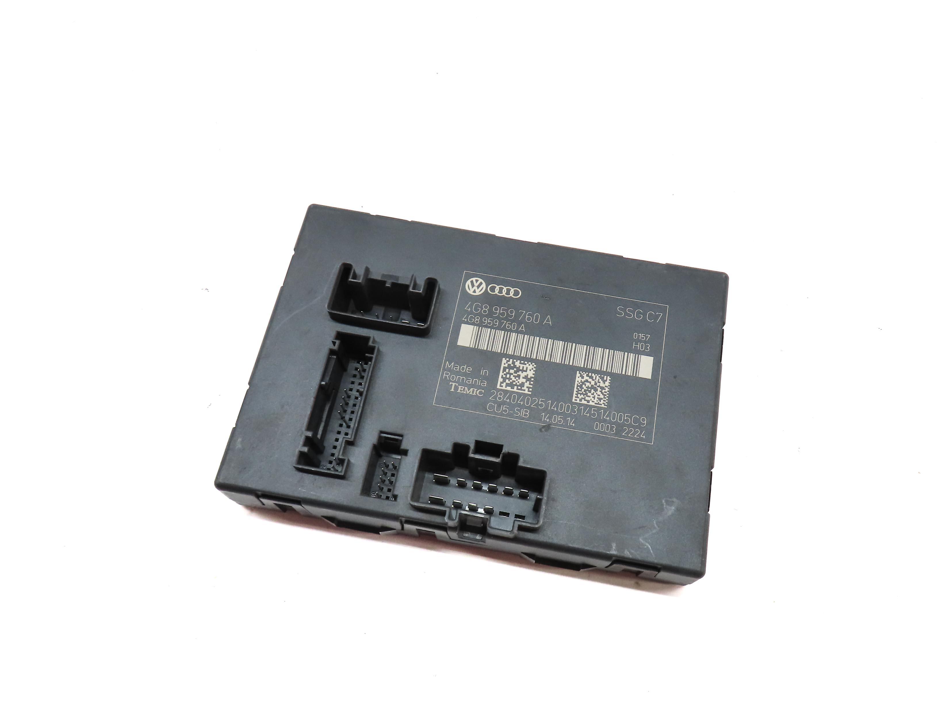 2015 AUDI A7 (C7 4G8) FRONT LEFT DRIVER SEAT CONTROL MODULE 4G8959760A — exact item pictured