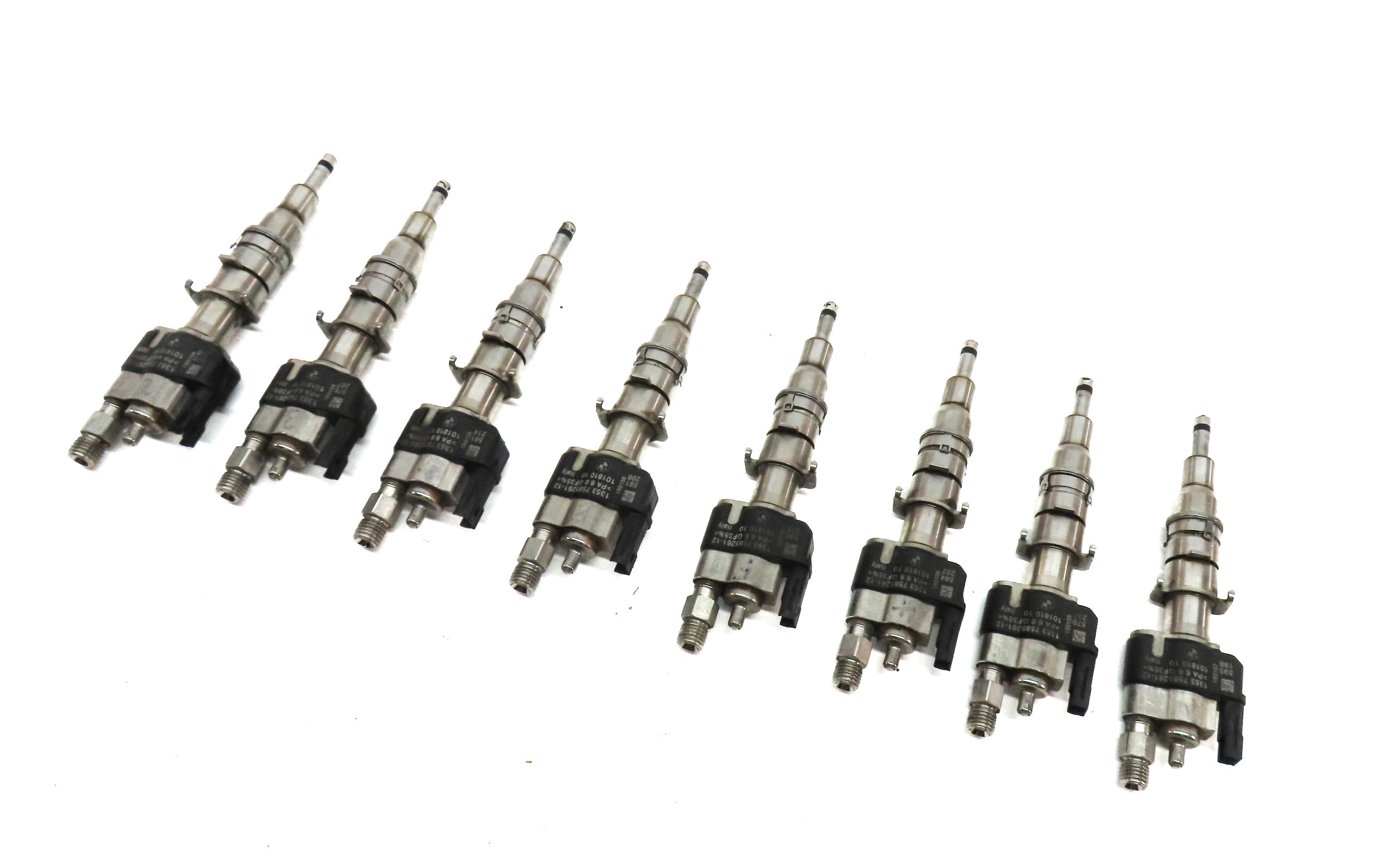 08-16 BMW 3 5 7 X5 X6 Z4 3.0L N54 4.4L N63 FUEL INJECTOR SET/8 (ALL INDEX 12) — exact item pictured