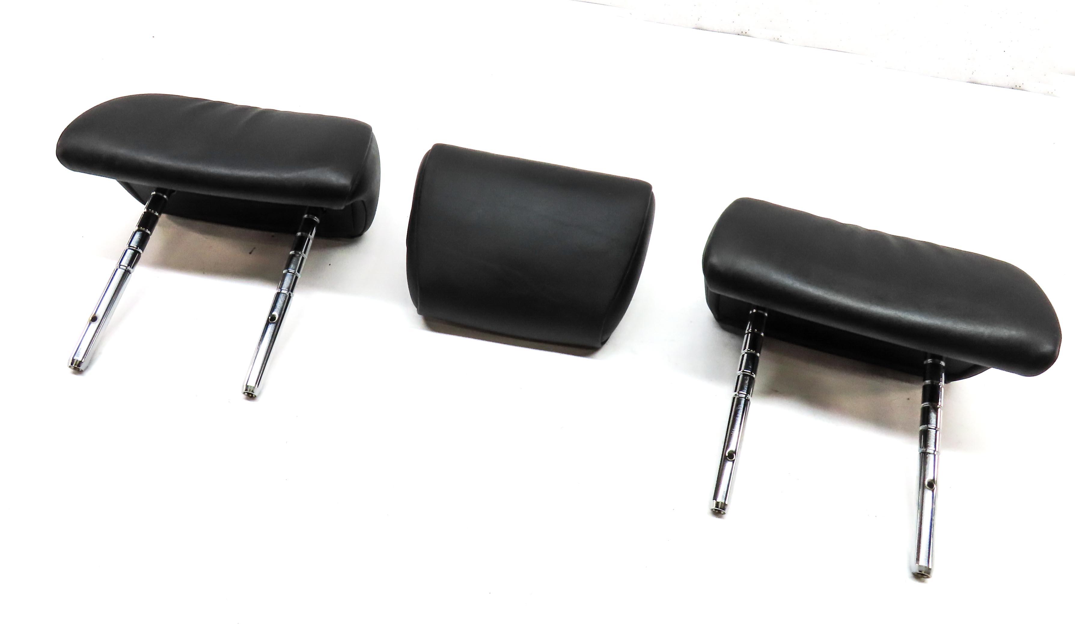 09-15 BMW 7 SERIES F01 REAR LEFT RIGHT & CENTER SEAT HEADREST SET3 (BLACK NAPPA) — exact item pictured