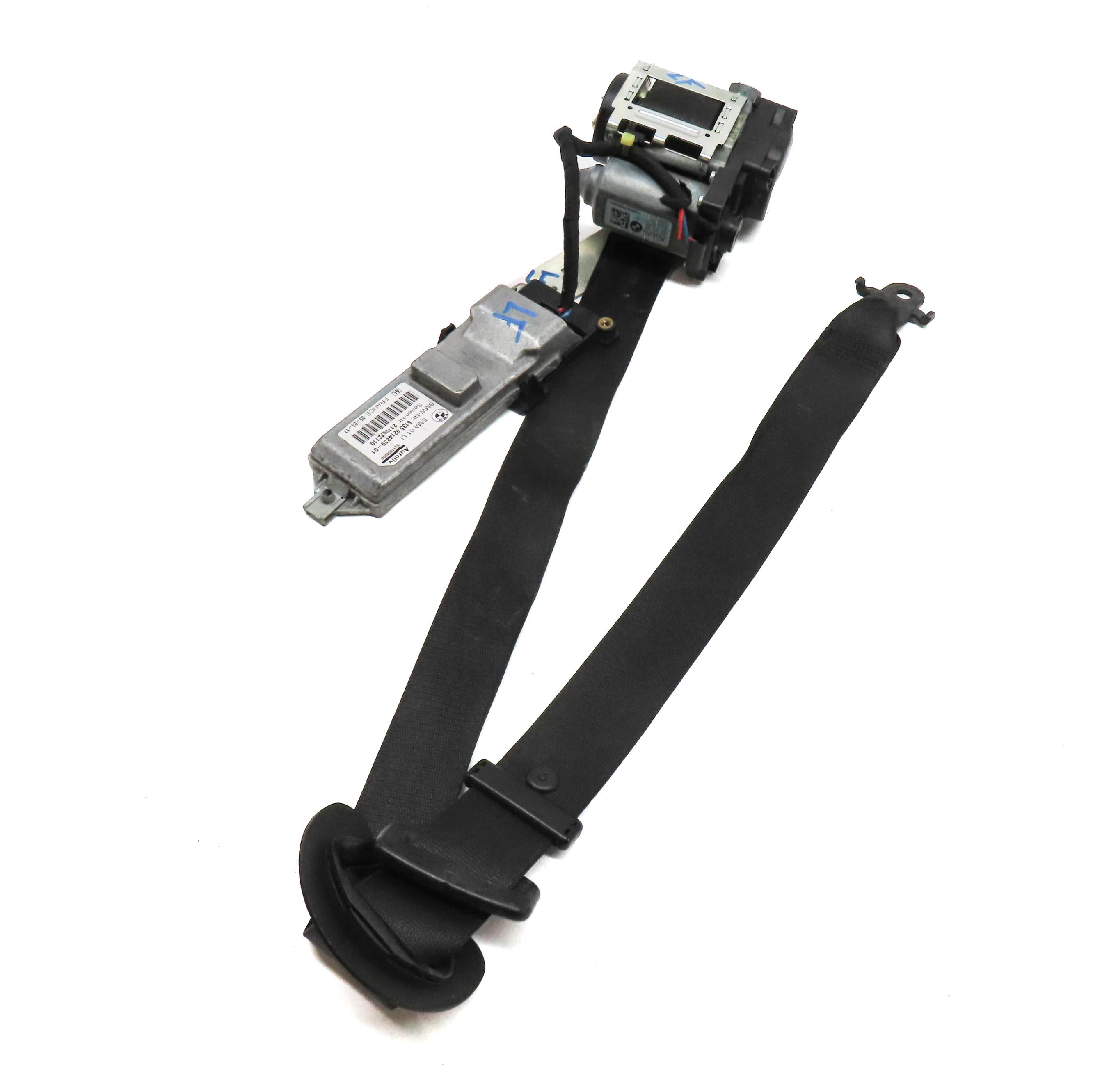 09-12 BMW 740i 750i 760i B7 (F01) FRONT LEFT DRIVER SEATBELT RETRACTOR (BLACK) — exact item pictured