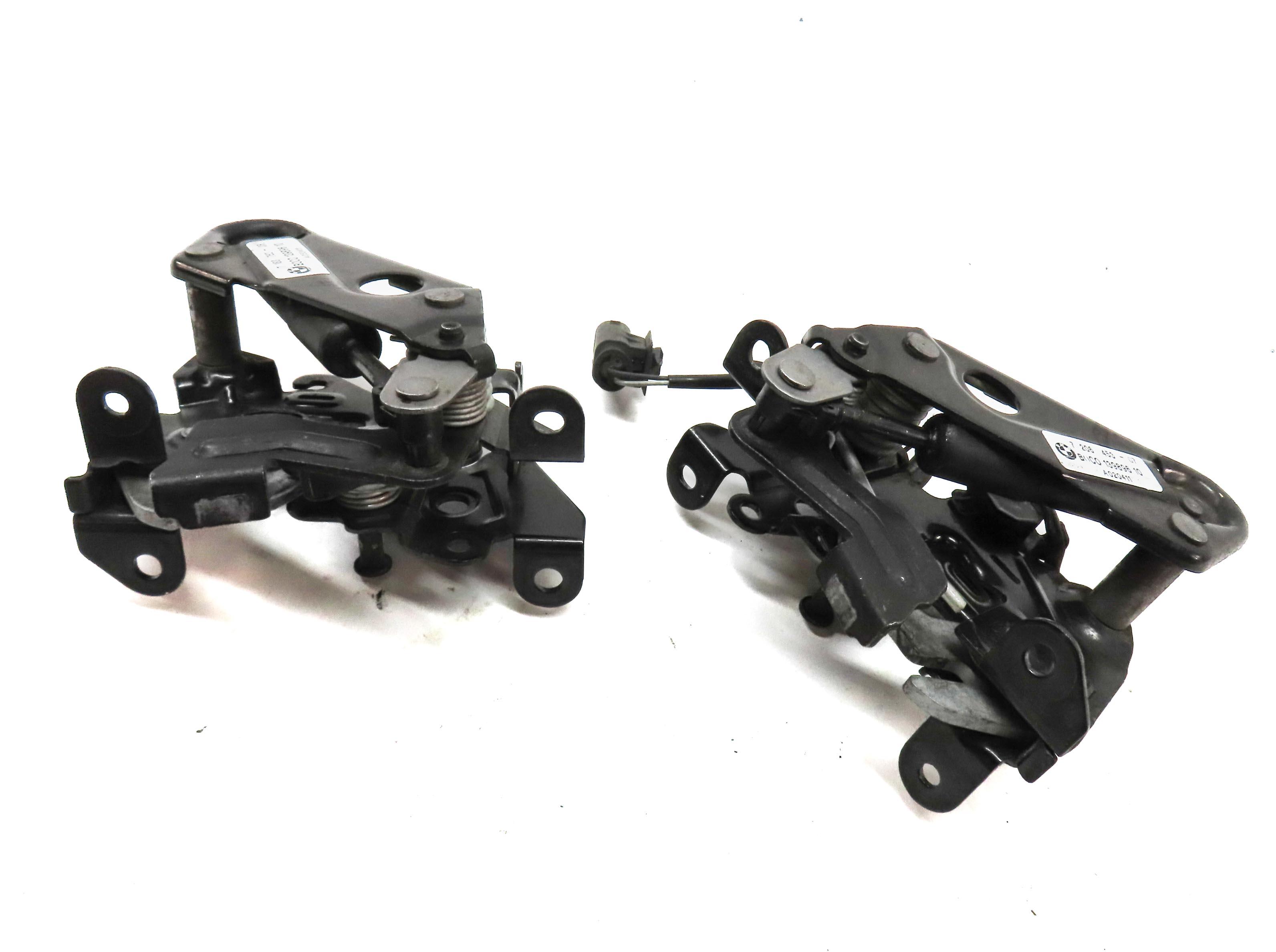 2012 BMW 750i (F01) FRONT HOOD LEFT & RIGHT ELECTRIC LATCH SET 2 7206453 7183762 — exact item pictured
