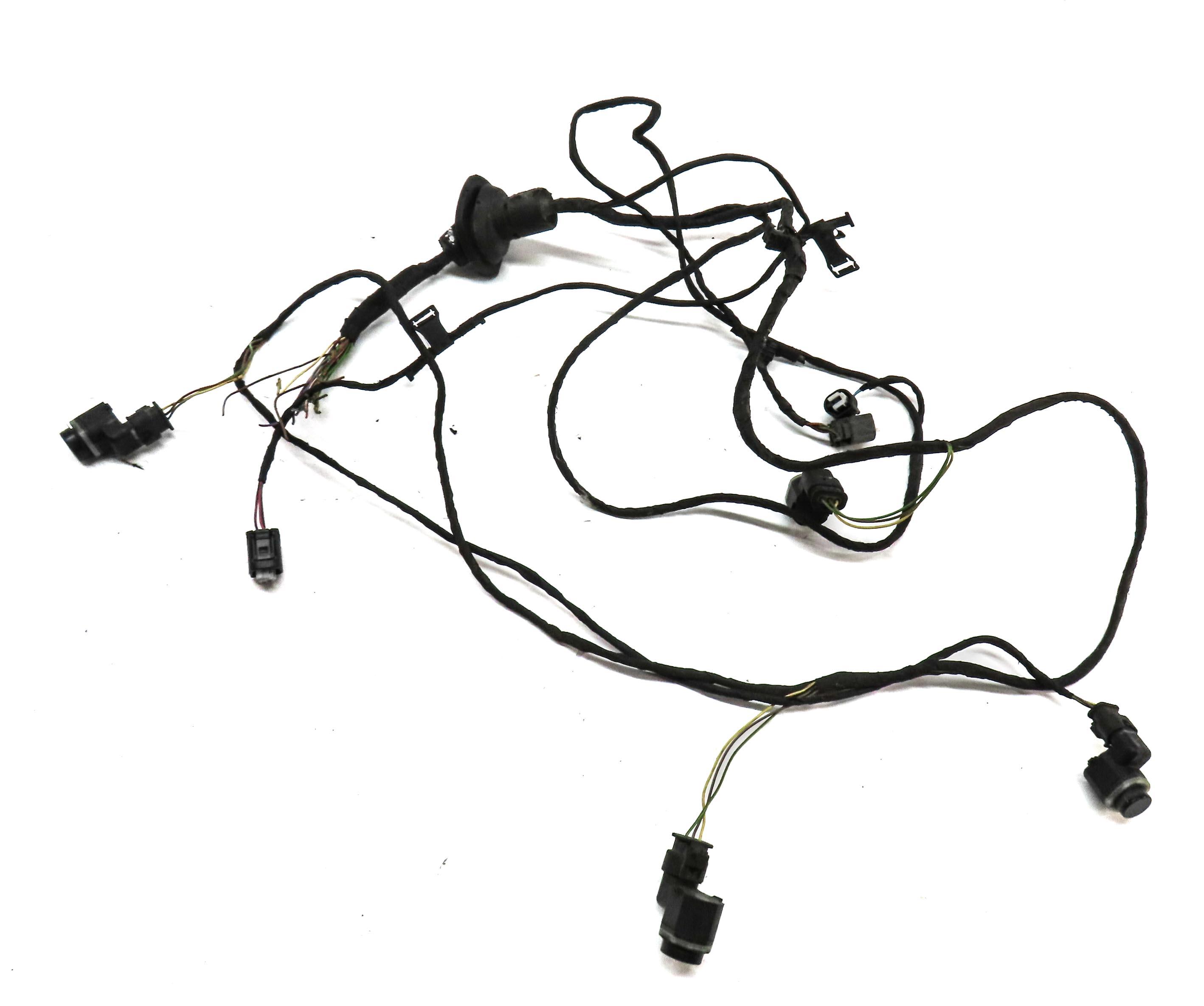 2012 BMW 750i F01 REAR PARK ASSIST PDC SENSOR SET4 (BLACK) & WIRE WIRING HARNESS — exact item pictured