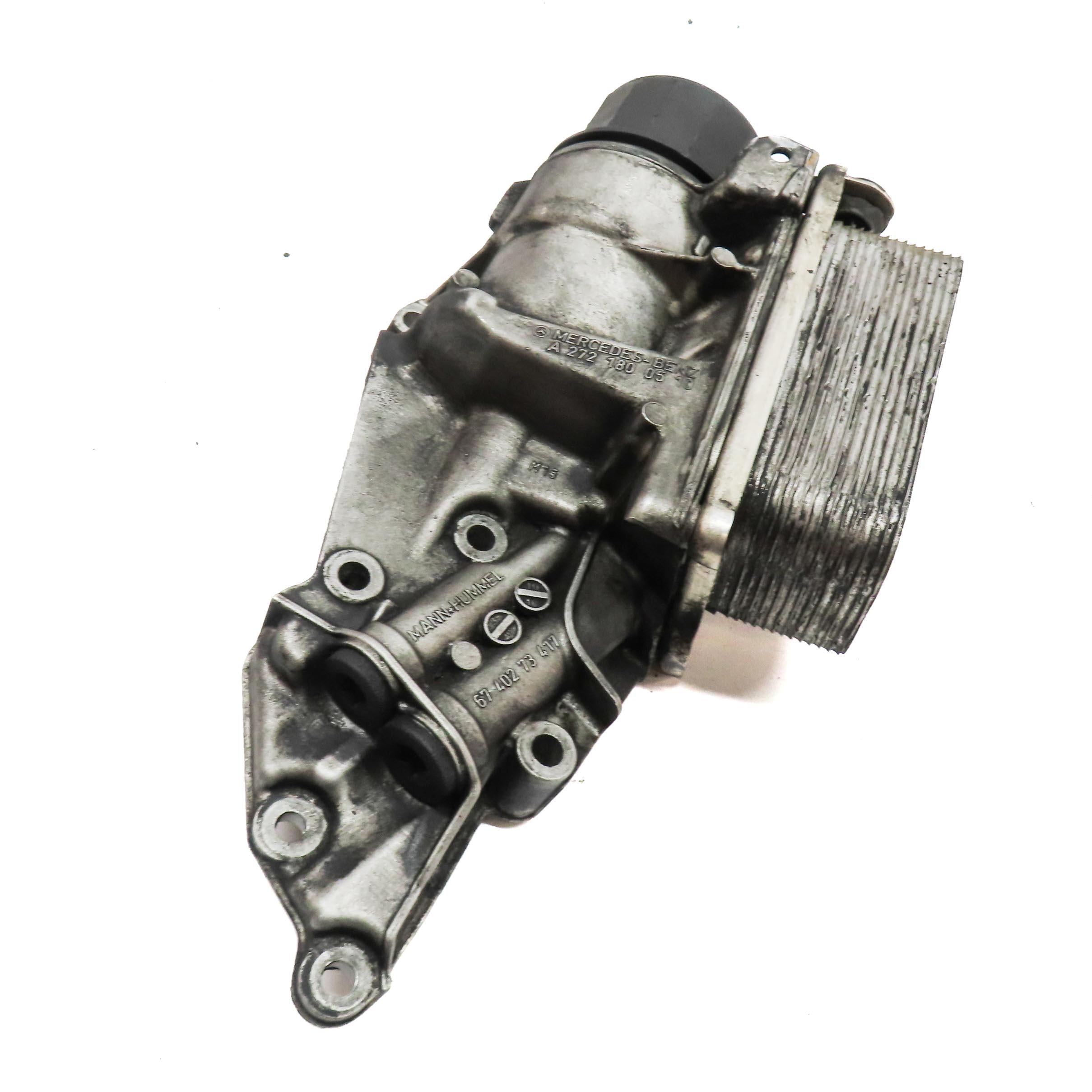 06-12 C ML S SLK CLK W204 W164 W221 3.0L 3.5L ENGINE OIL COOLER & FILTER HOUSING — exact item pictured