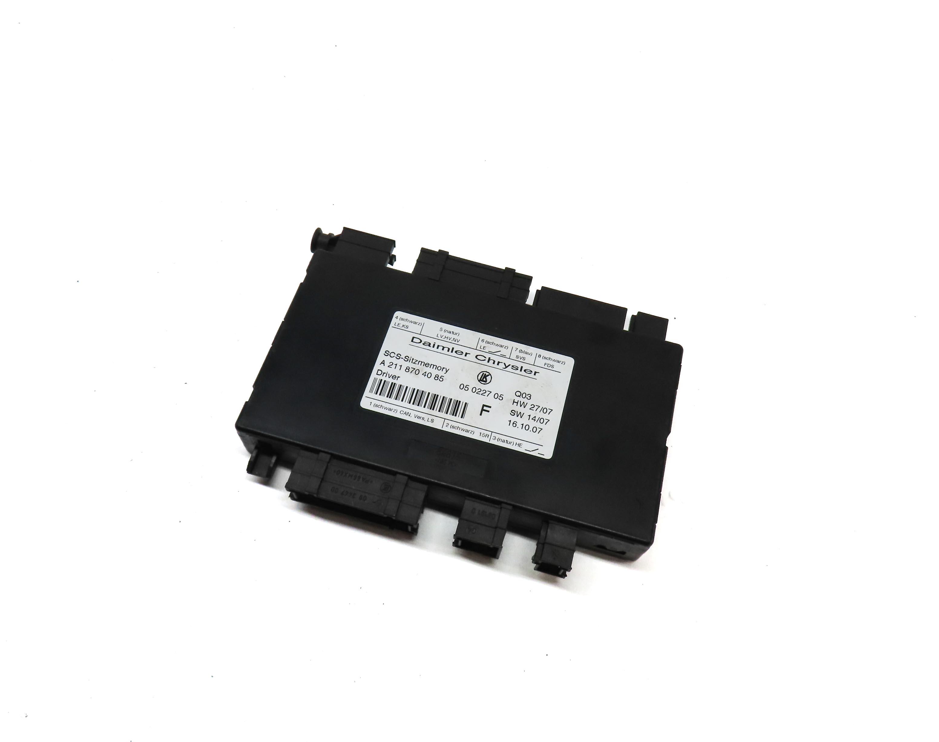 2008 MERCEDES CLS63 AMG ///AMG (W219) FRONT LEFT DRIVER SEAT CONTROL MODULE — exact item pictured