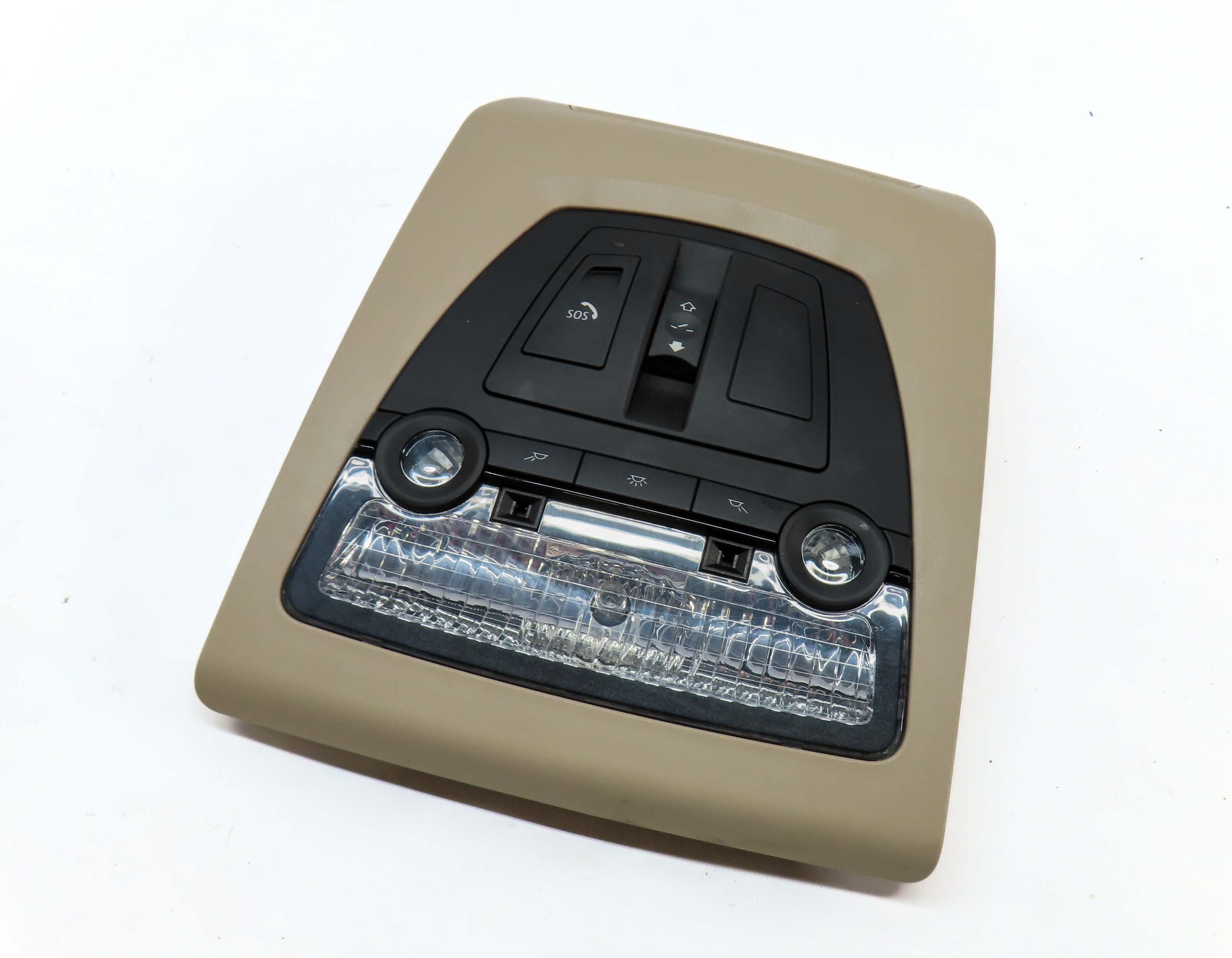 2012 BMW 528i (F10) FRONT CENTER ROOF PRIMARY DOME LIGHT ASSEMBLY (BEIGE) — exact item pictured