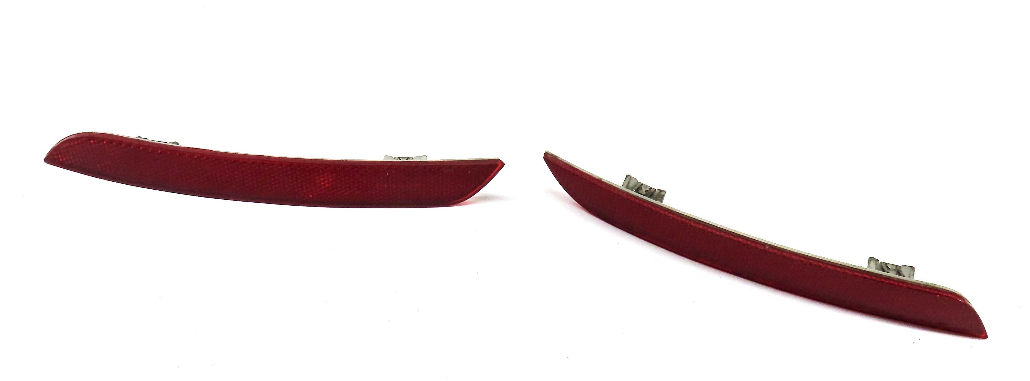 2012 BMW 528i (F10) REAR LEFT & RIGHT BUMPER REFLECTOR SET 2 (RED) 7203237 — exact item pictured