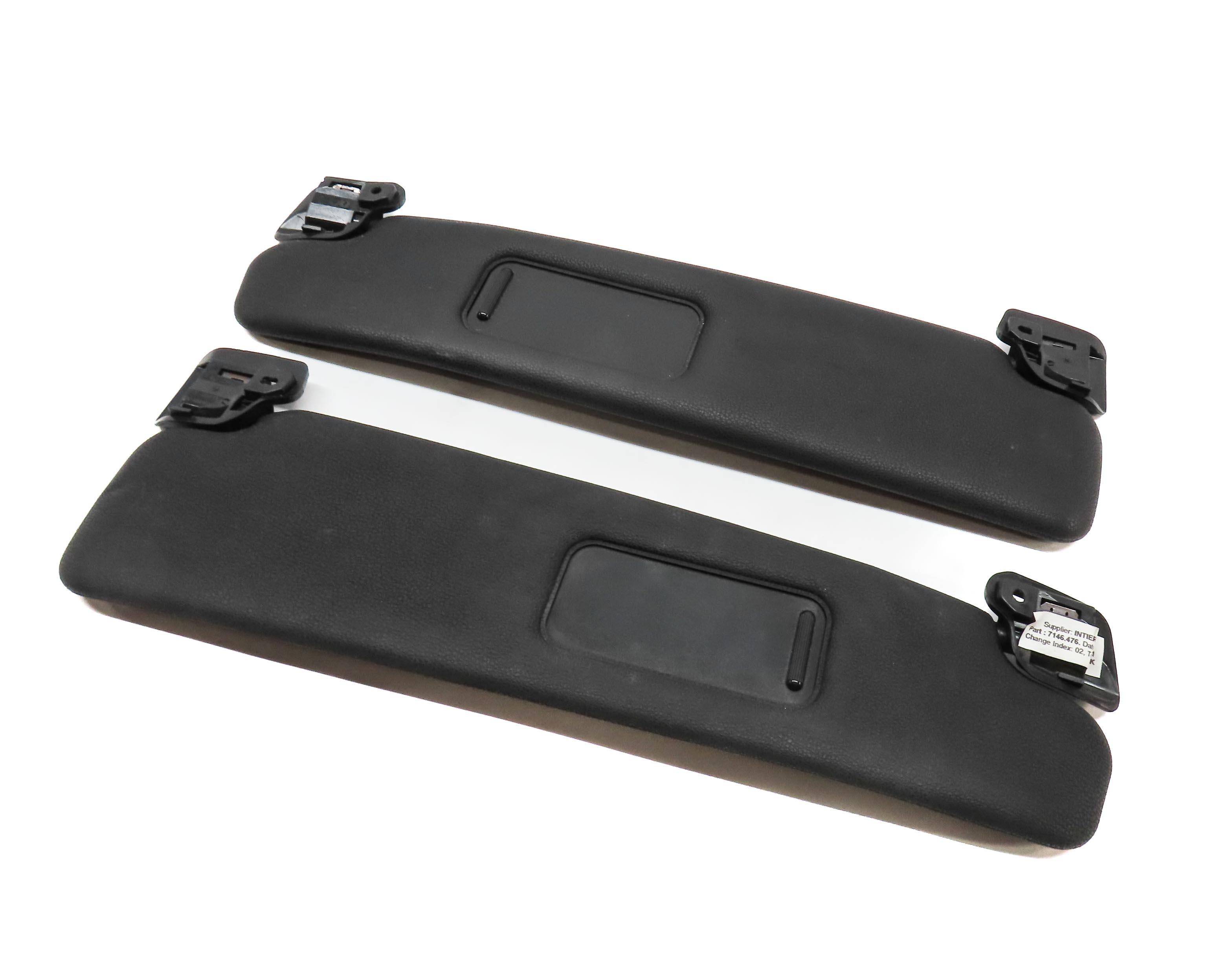 2003-2008 BMW Z4 (E85) FRONT LEFT & RIGHT SUN VISOR SUNVISOR SET (BLACK LEATHER) — exact item pictured