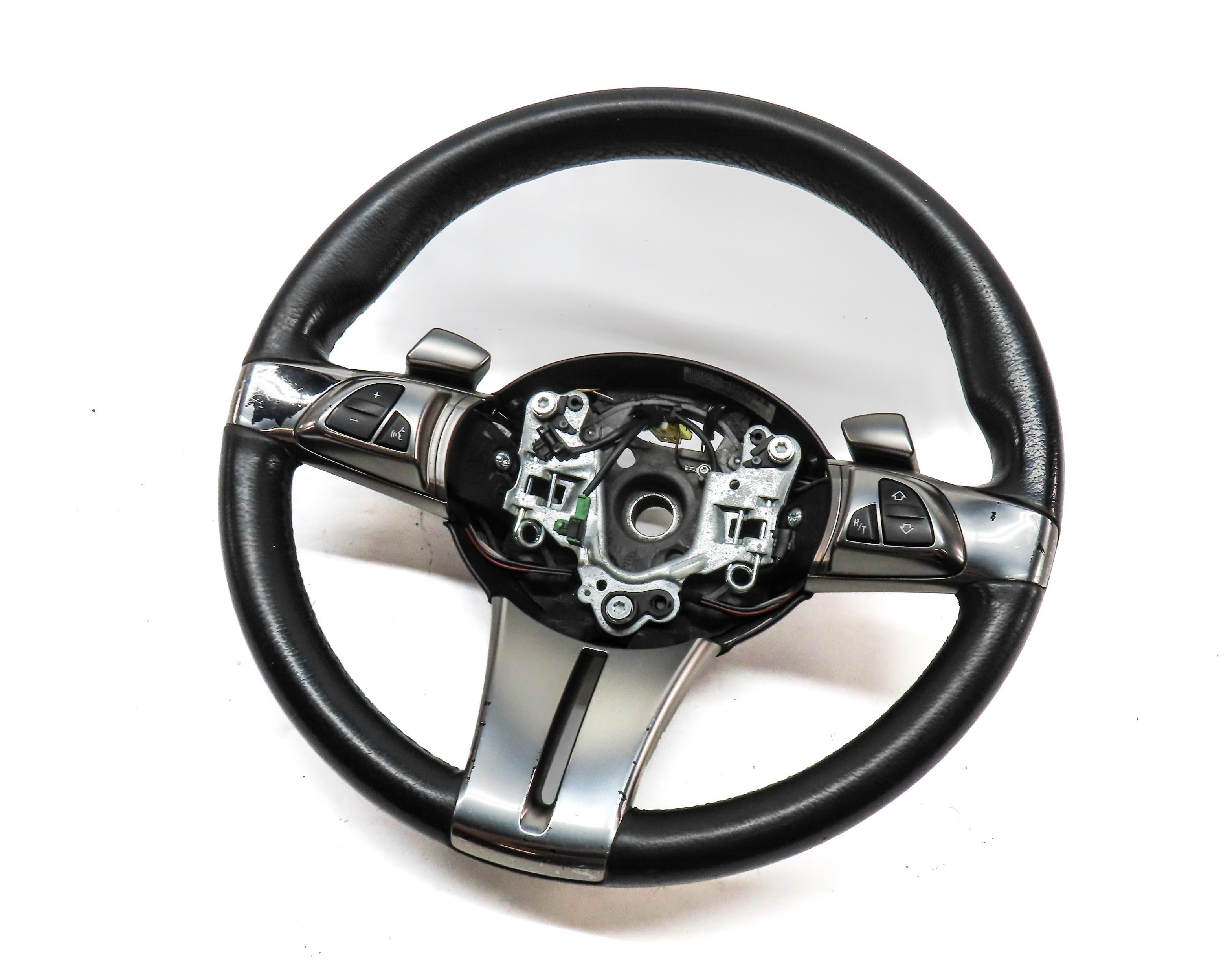 2003-2006 BMW Z4 (E85) LEFT DRIVER 3-SPOKE SPORT STEERING WHEEL w/ SHIFT PADDLES — exact item pictured