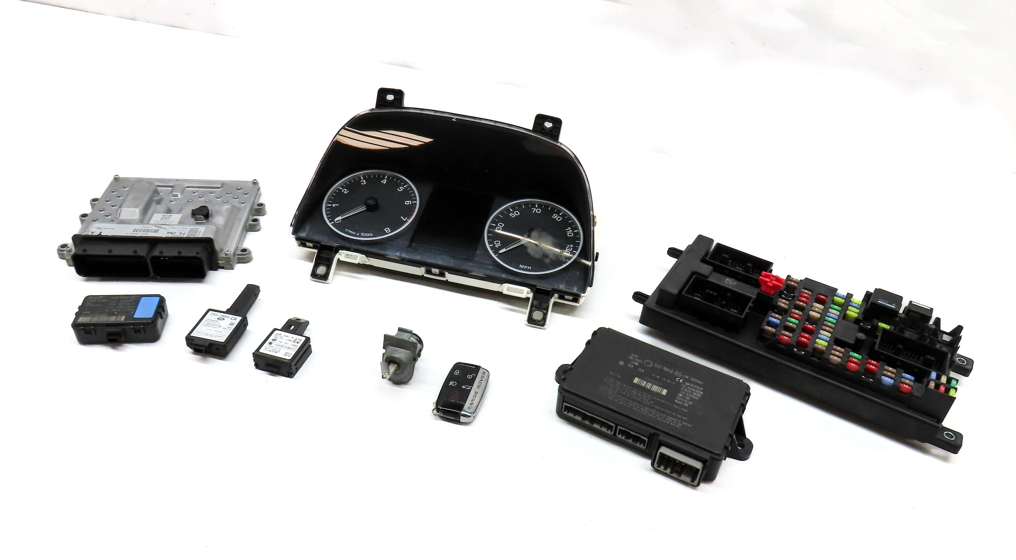 2012 RANGE ROVER SPORT (L320) 5.0L ENGINE ECU ECM IMMOBILIZER MODULE KEY SET-9 — exact item pictured