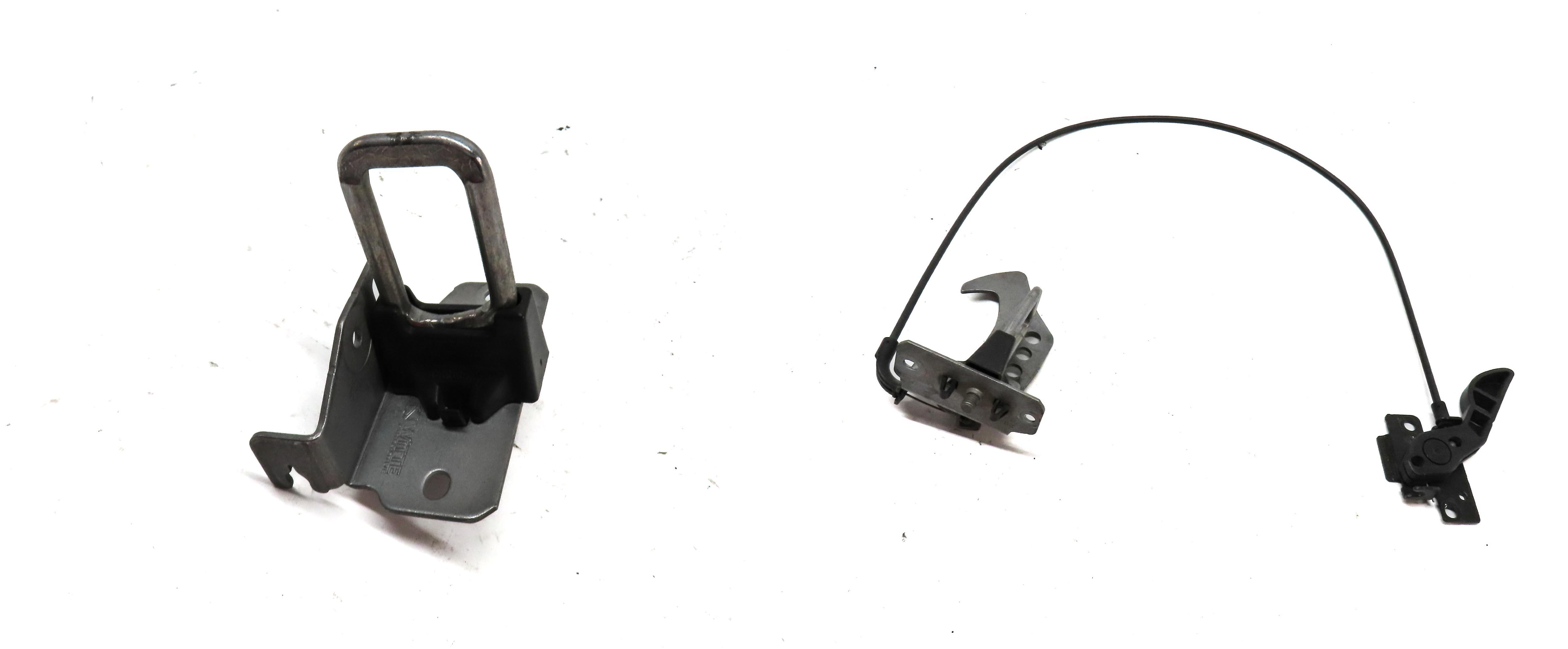 2014 BMW X3 (F25) FRONT HOOD SAFETY CATCH HOOK & RELEASE LEVER w/ CABLE — exact item pictured